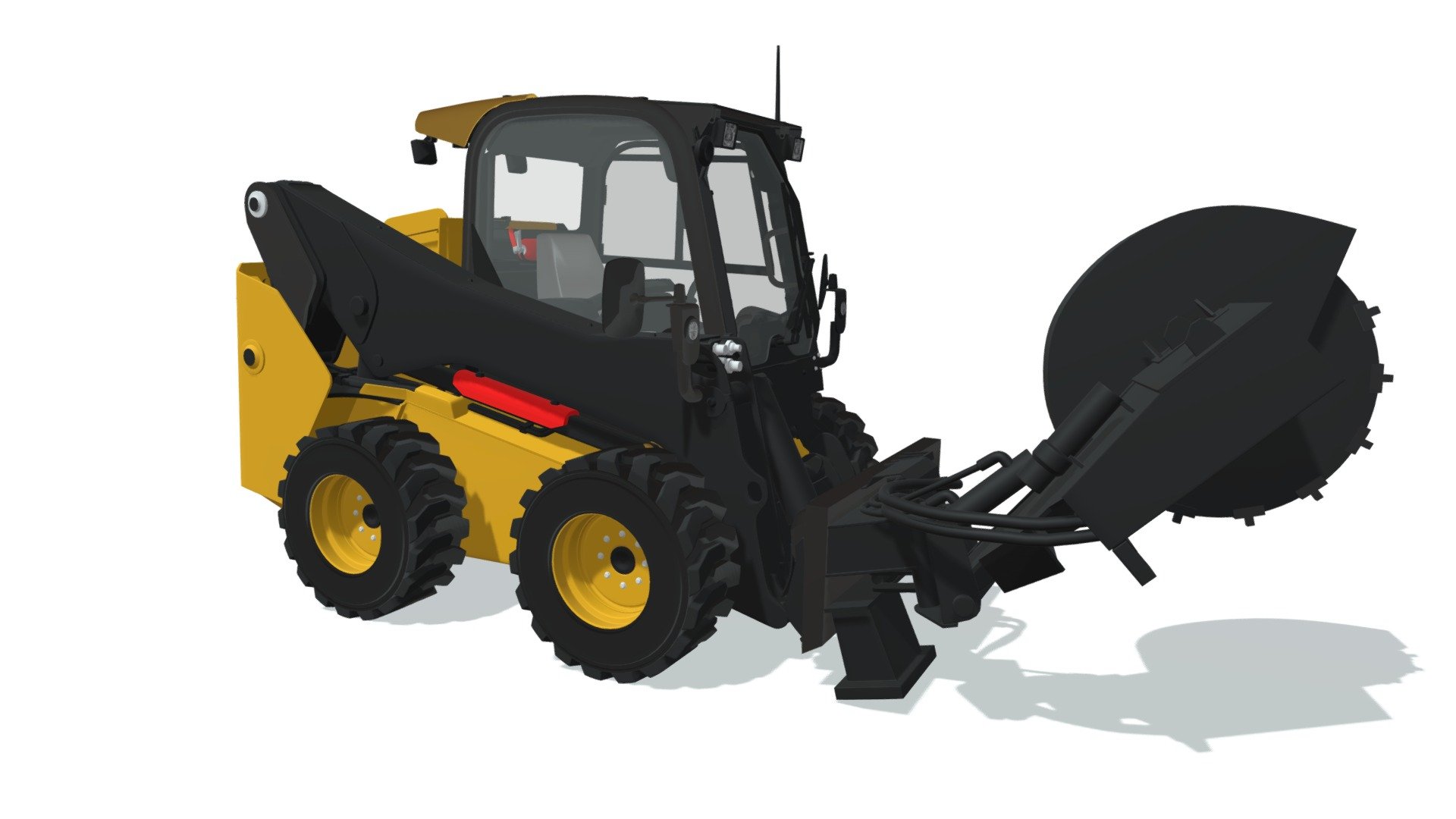 Skid Steer Stump Grinder Cutter 3d model