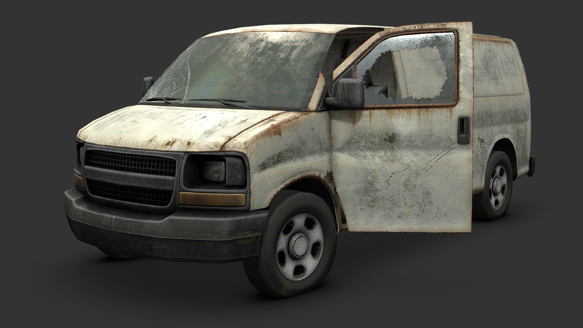 Vandalized Van 3d model