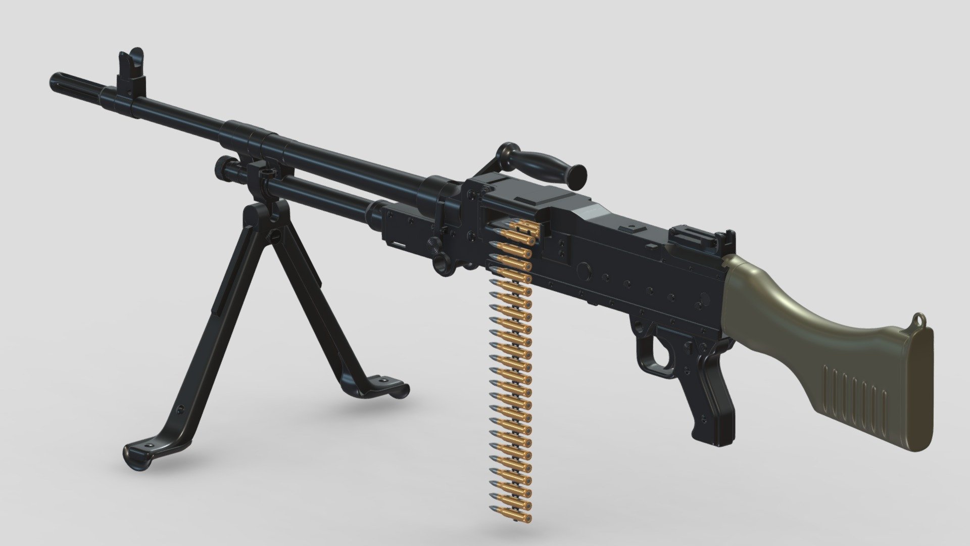 FN MAG High-poly 3d model