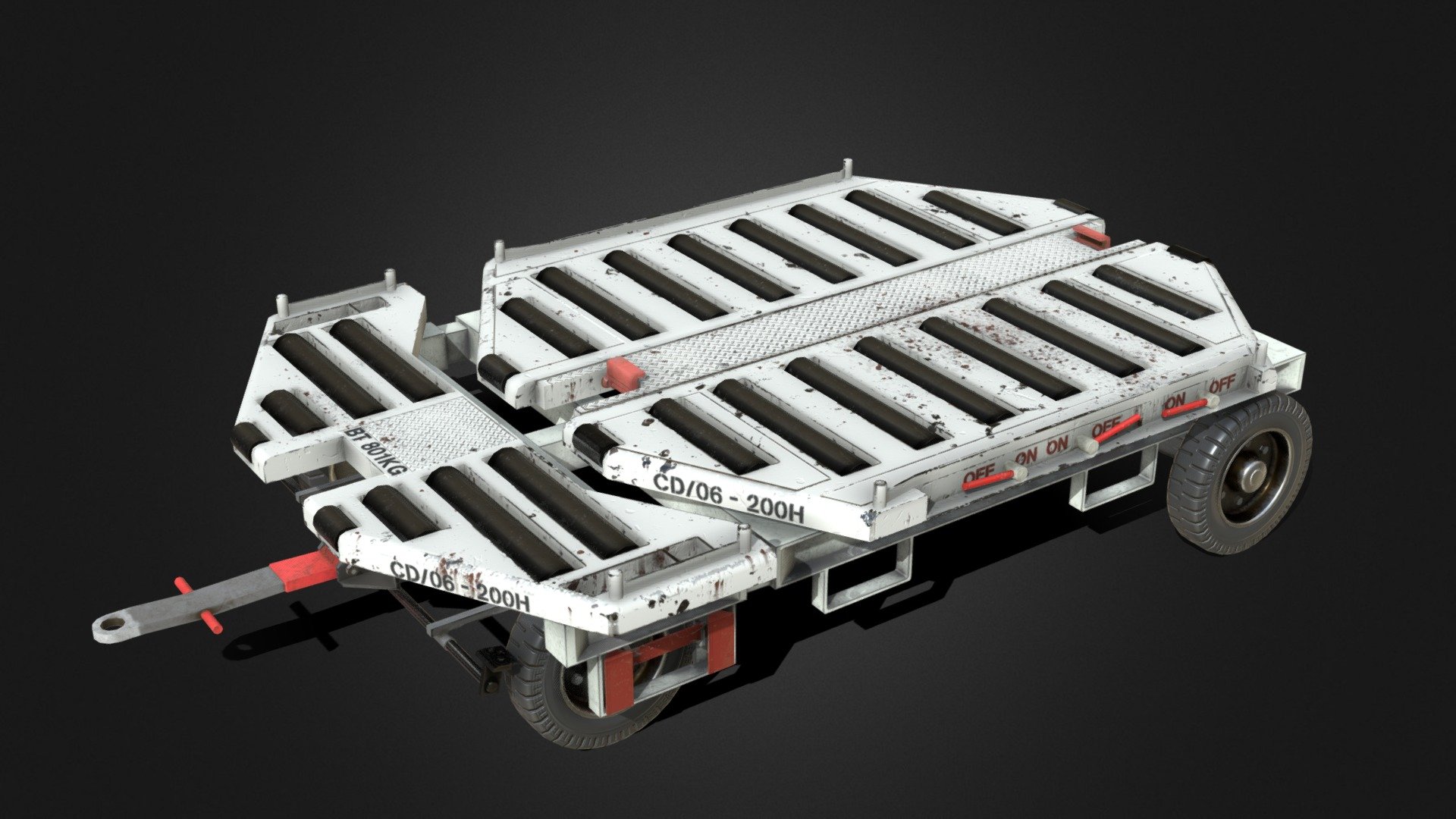 Airport ULD Container Dolly 3d model