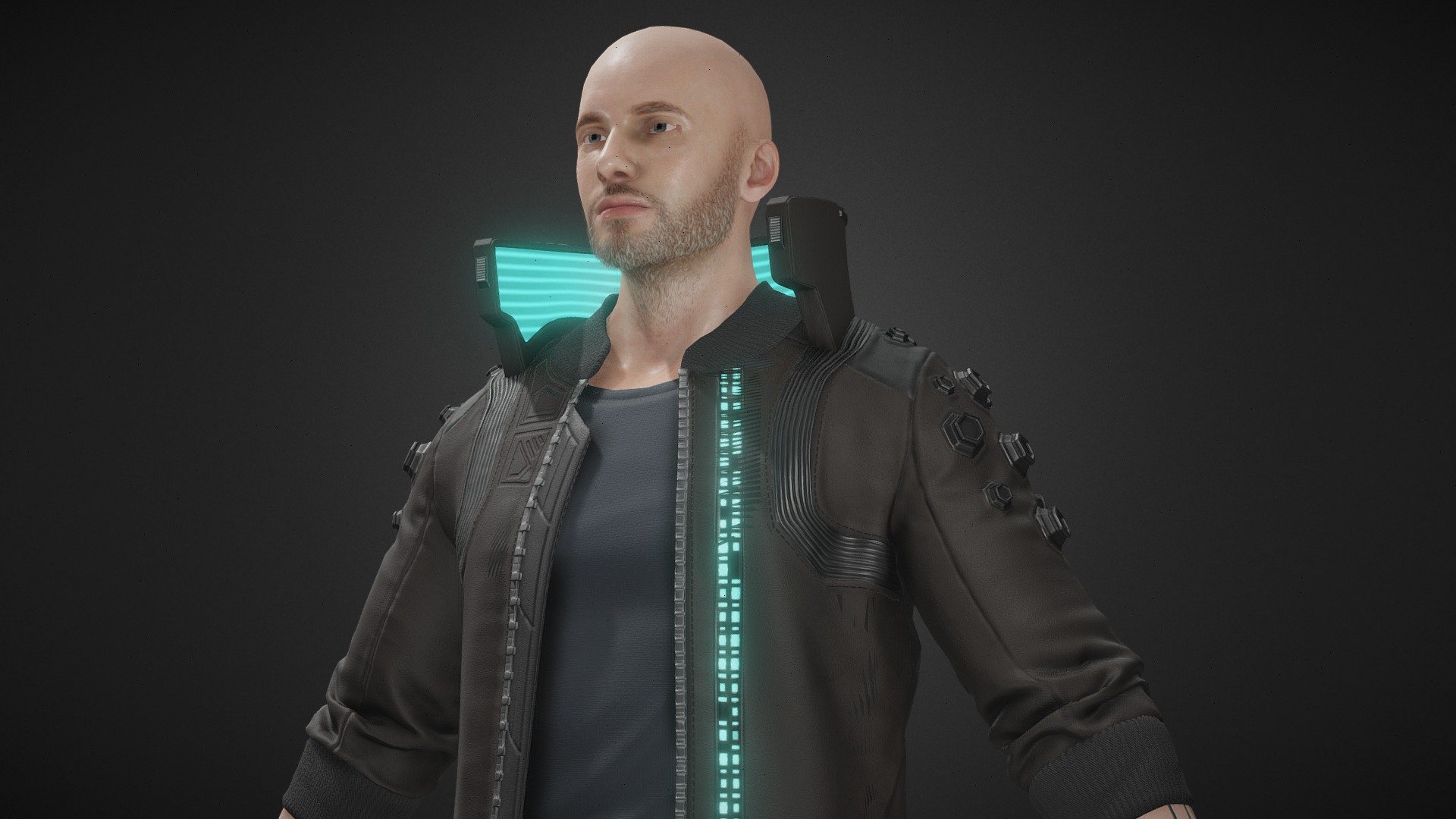 Cyberpunk character 3d model