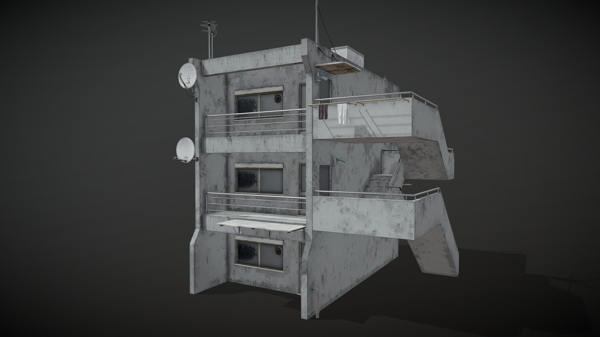 Dystopian Cyberpunk Building #8 3d model