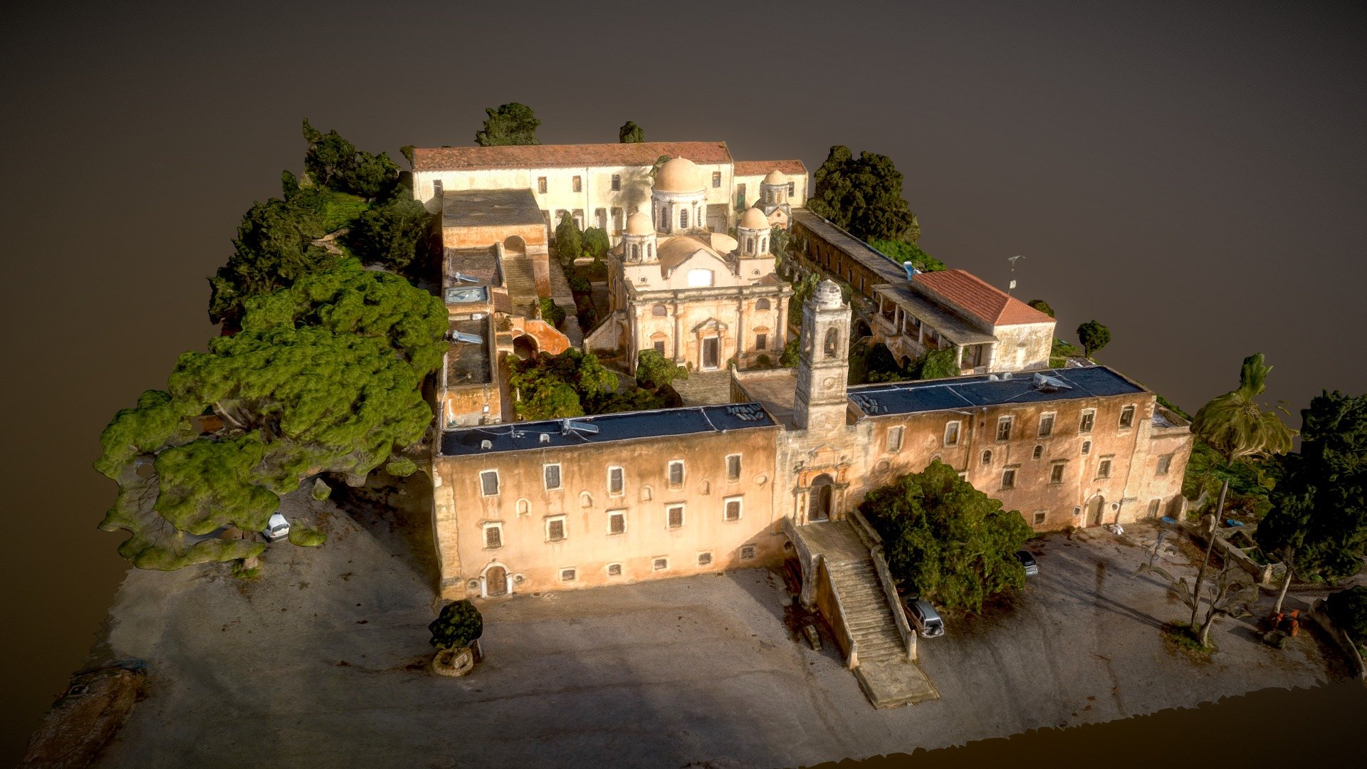 Agia Triada of Tsangarolo Monastery Chania Crete 3d model