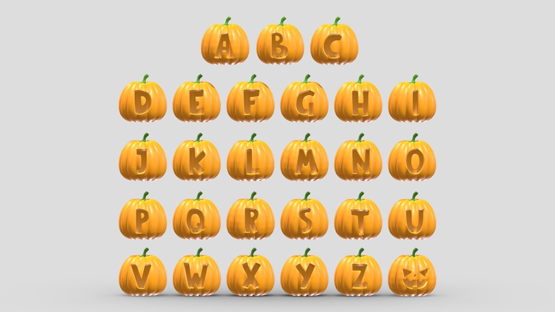 Pumpkin Alphabet 3d model