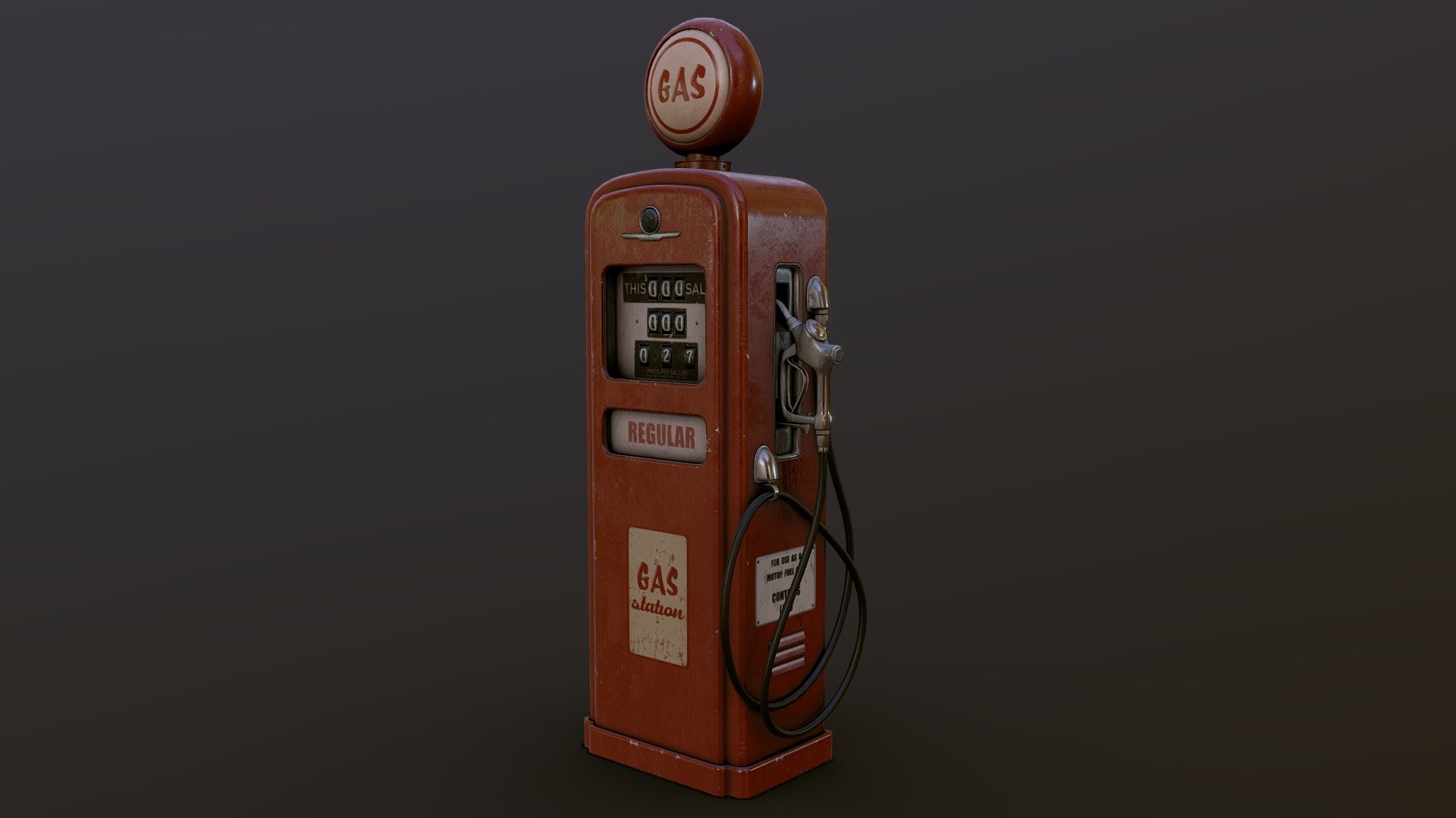 Old Gas Pump 3d model