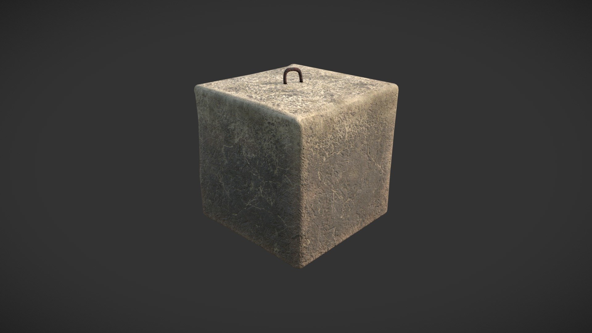 Concrete block 1x1x1 meter 3d model