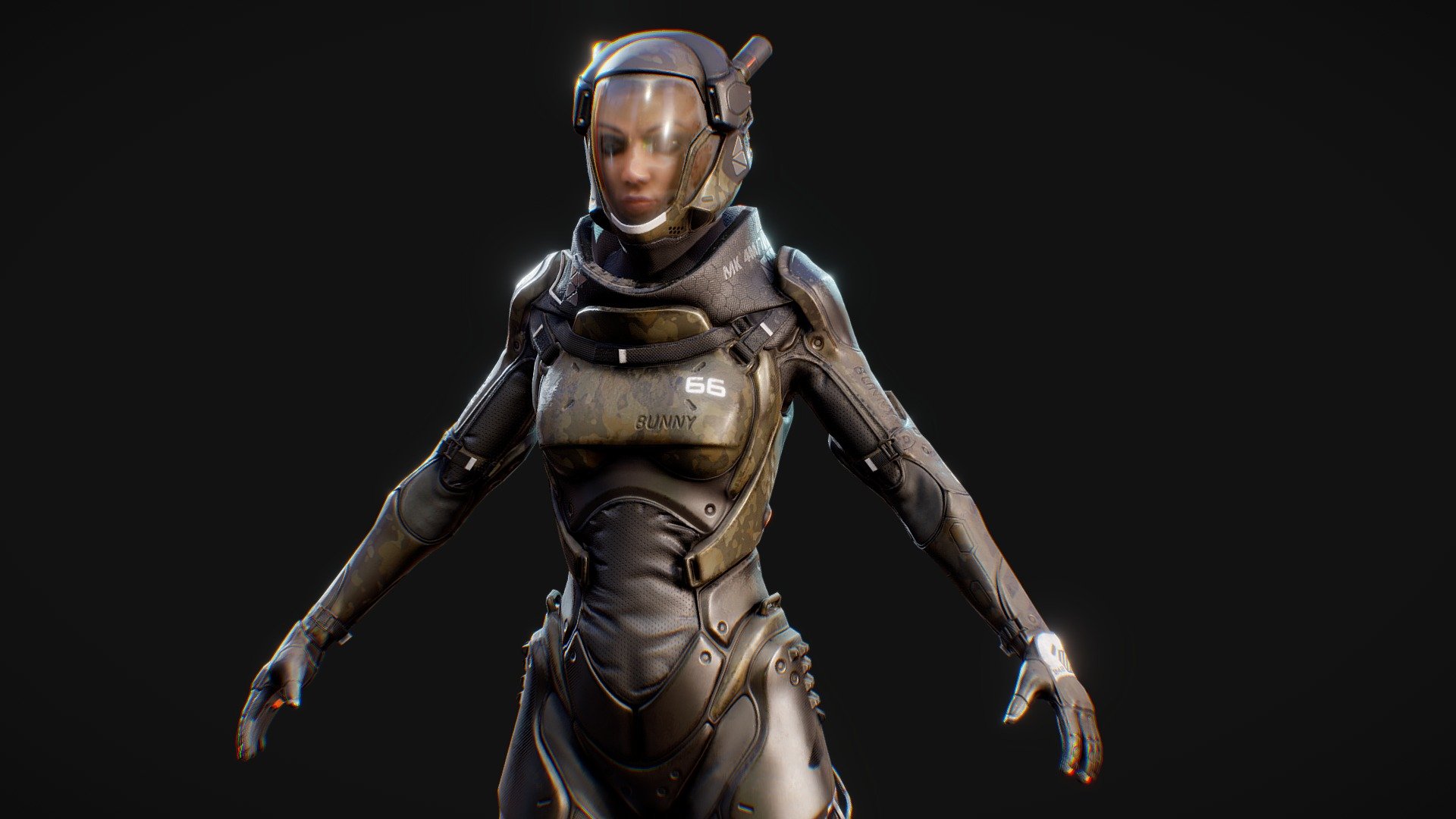 Bunny Space Suit 3d model