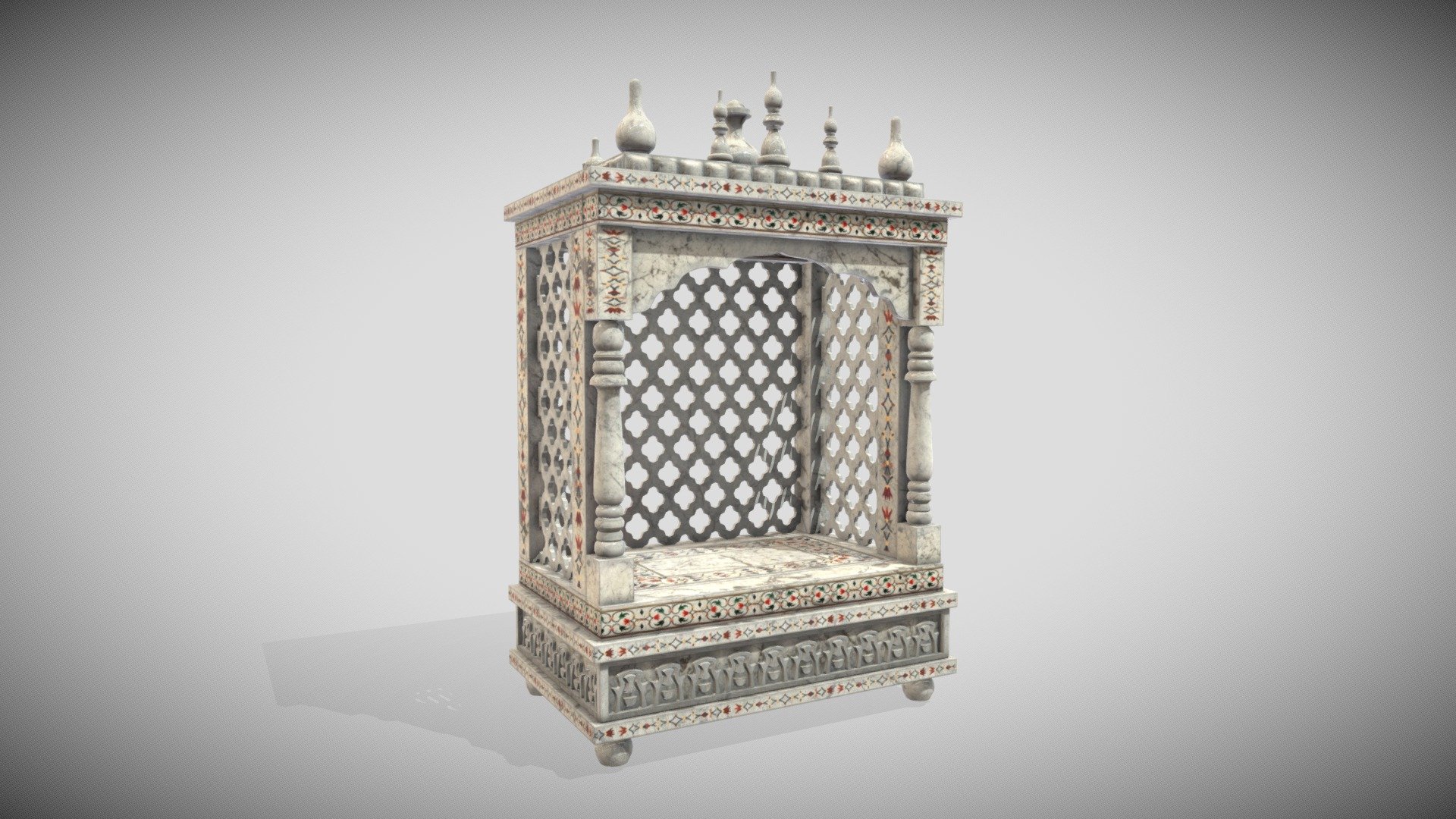 Home Mandir Marble 3d model