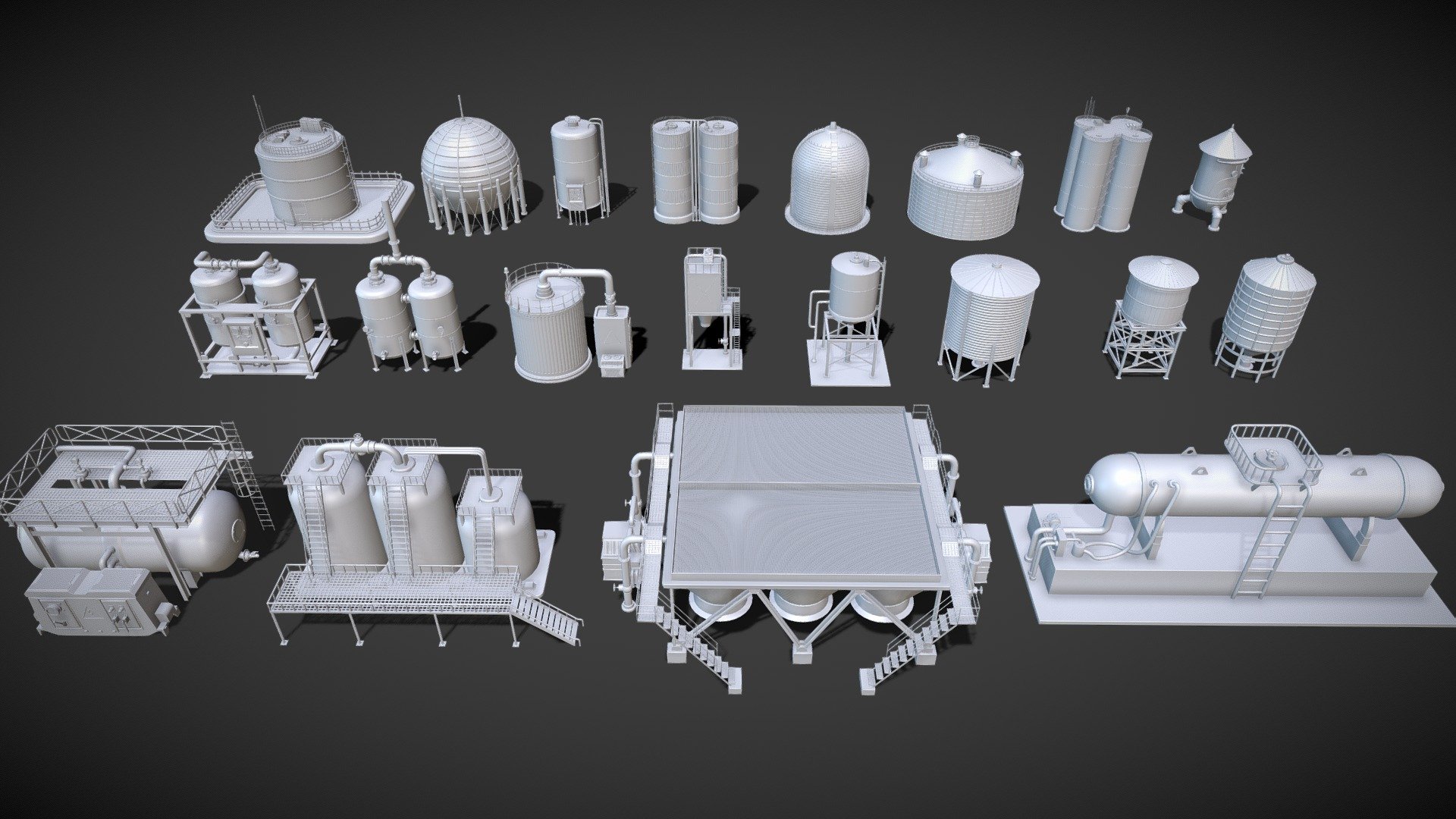 Industrial Tanks 3d model