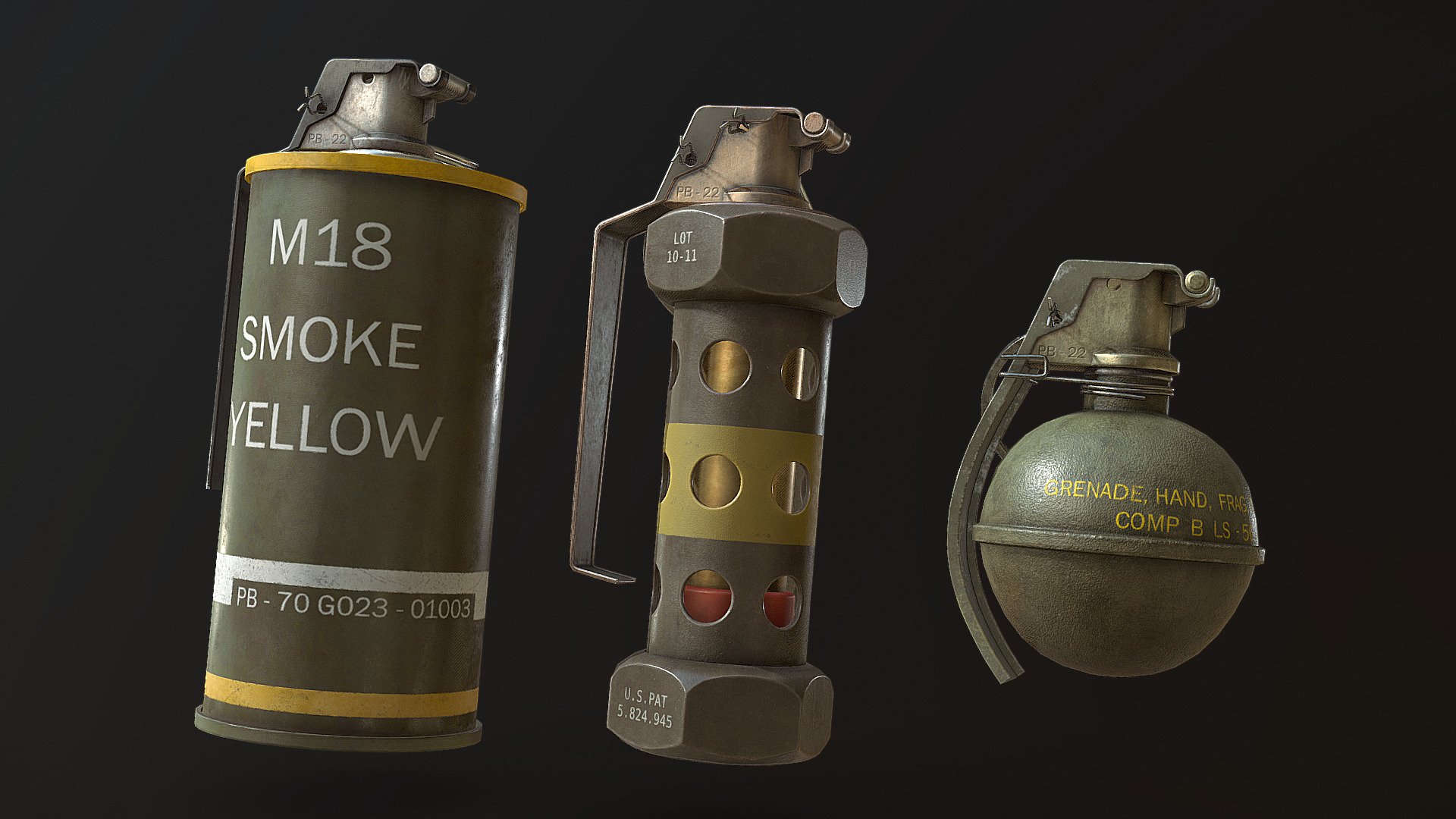 Tactical Grenades 3d model