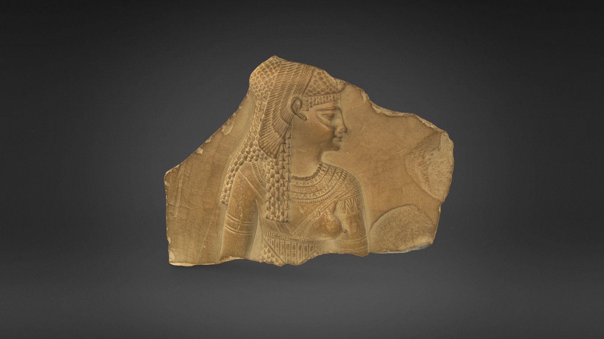 Fragment de stèle figurant une déesse 3d model