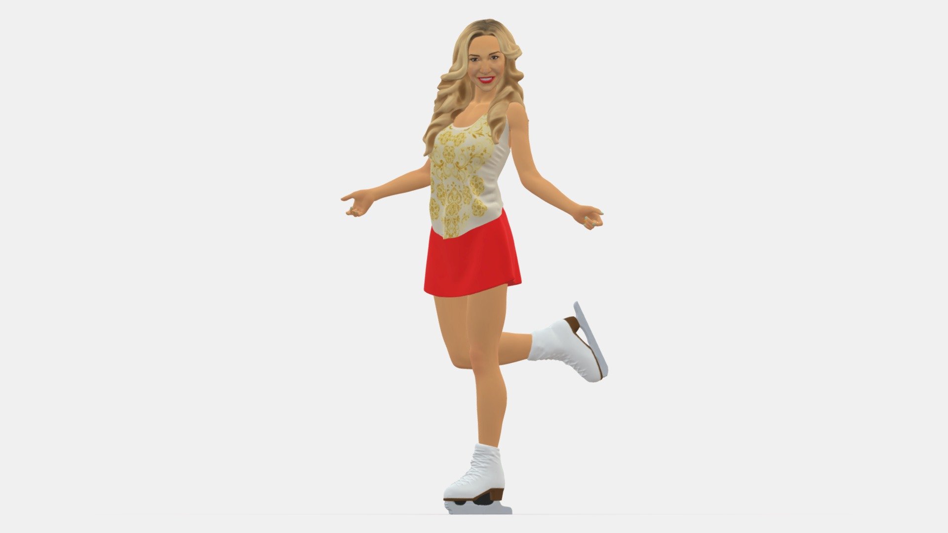 Ice Skating Woman 0159-3 3d model