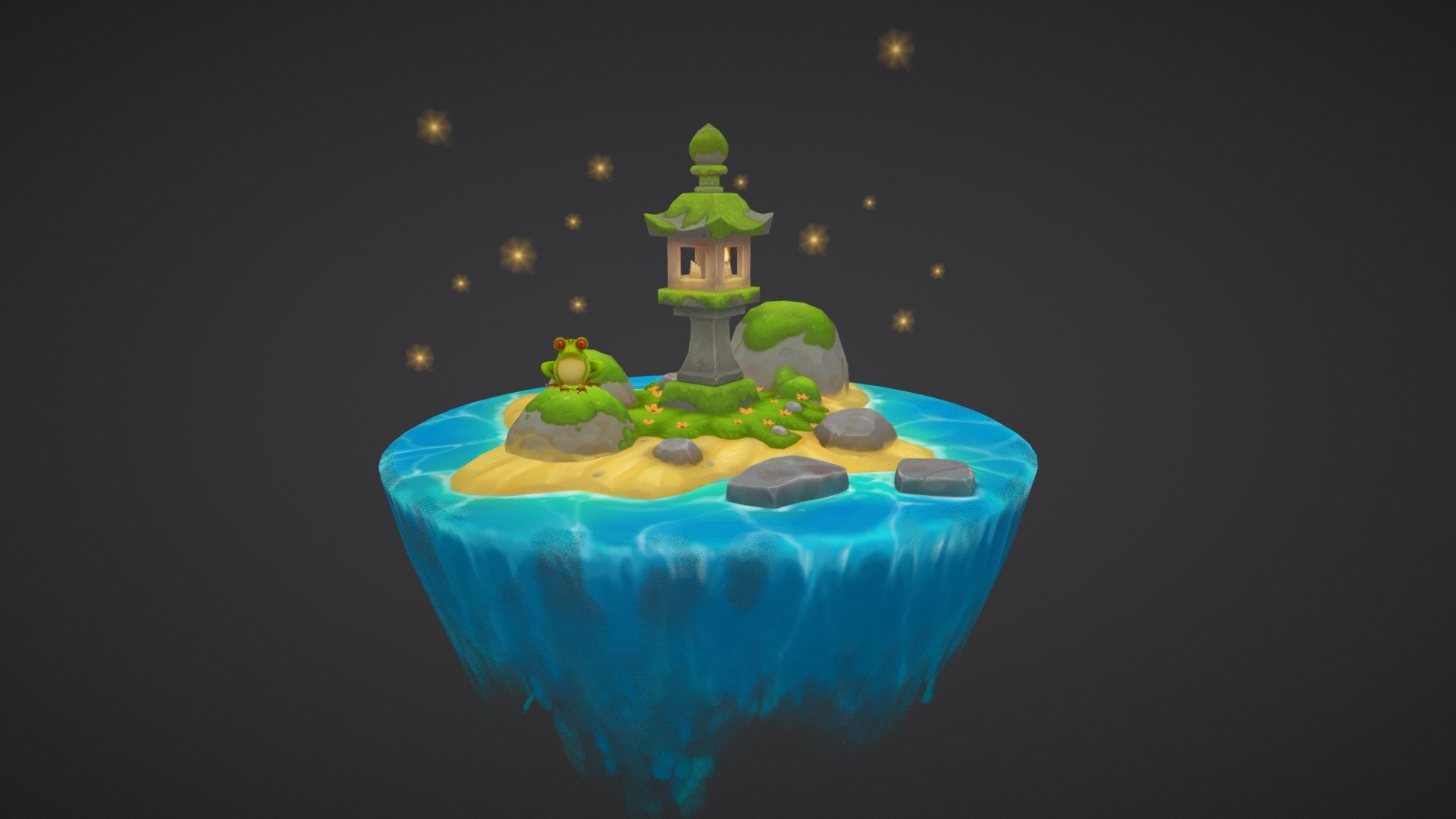 Stylized Lantern Island 3d model