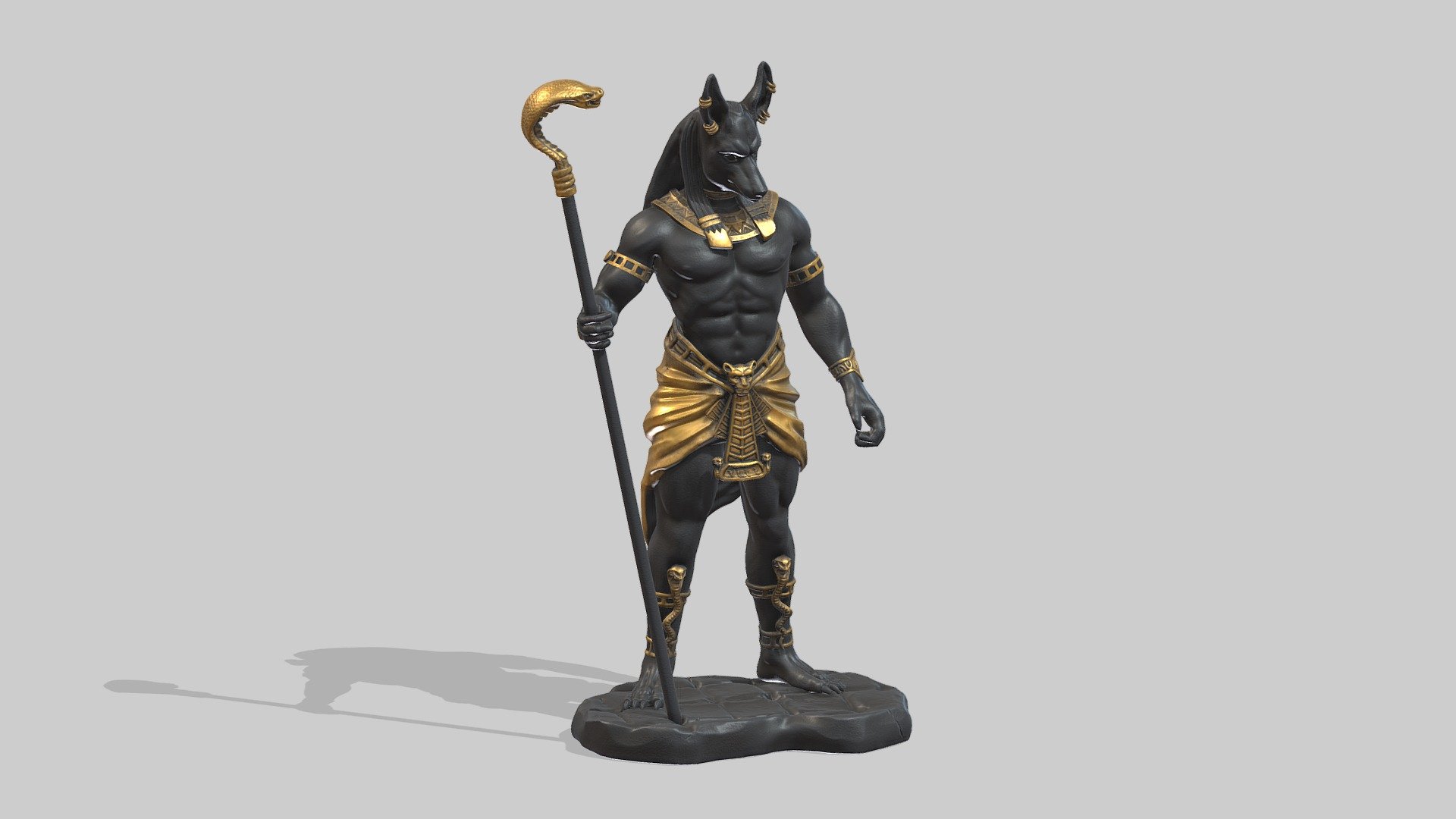 Jackal God Of The Egyptian PBR 3d model