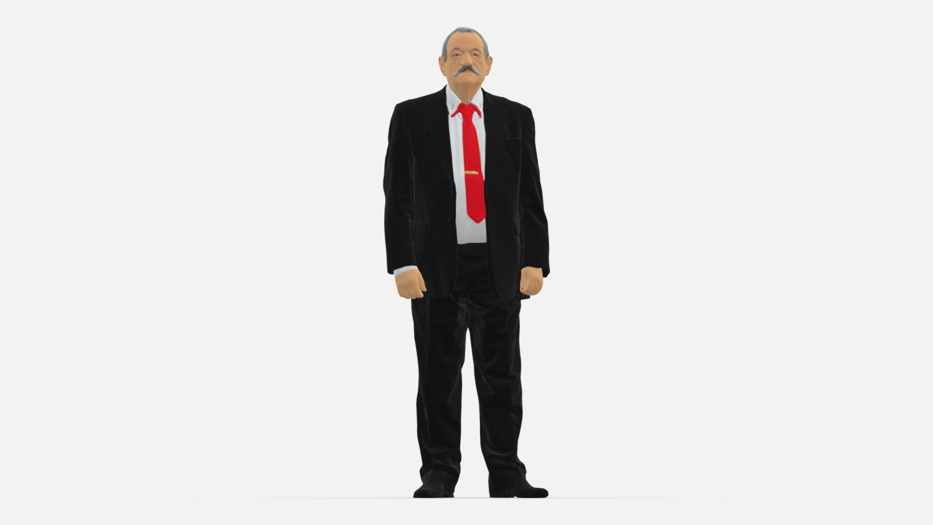 Grandfather With Mustache In Dark Jacket 0392 3d model