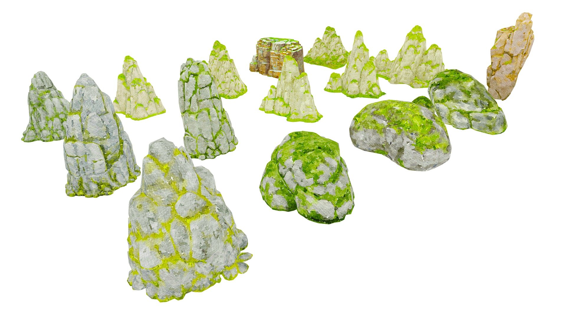 Rock Illustration Collection Part 1 3d model