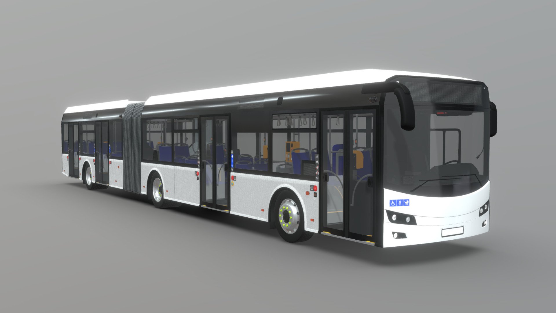 Articulated Low-Floor City Bus [Full Interior] 3d model