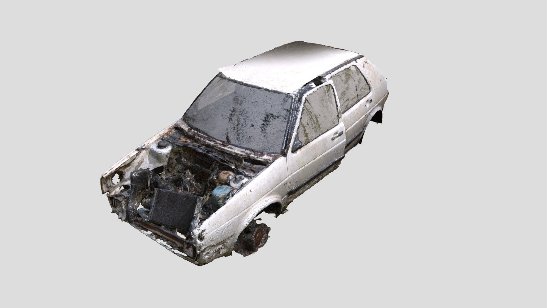 Wrecked car 1_VHU 3d model