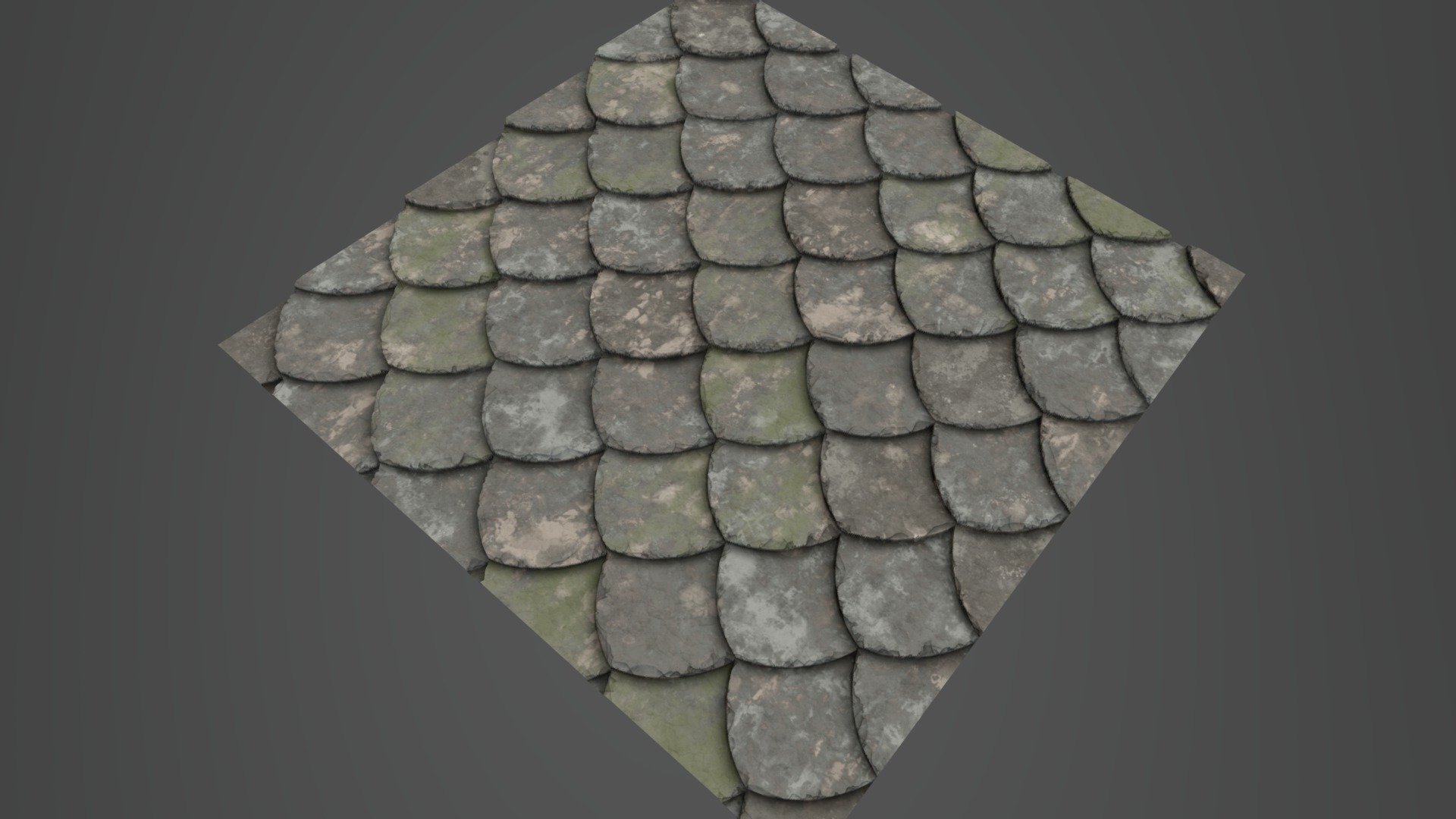 Mossy Roof Tile 3d model