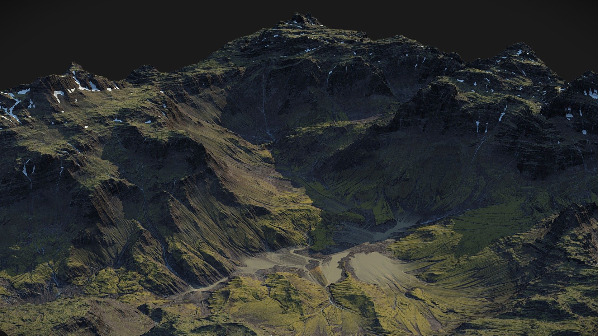 Iceland Mountains Landscape 3d model