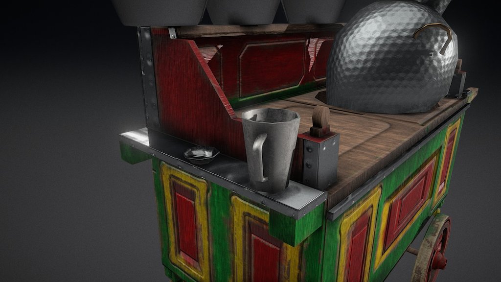 Falafel Cart عربة فول 3d model