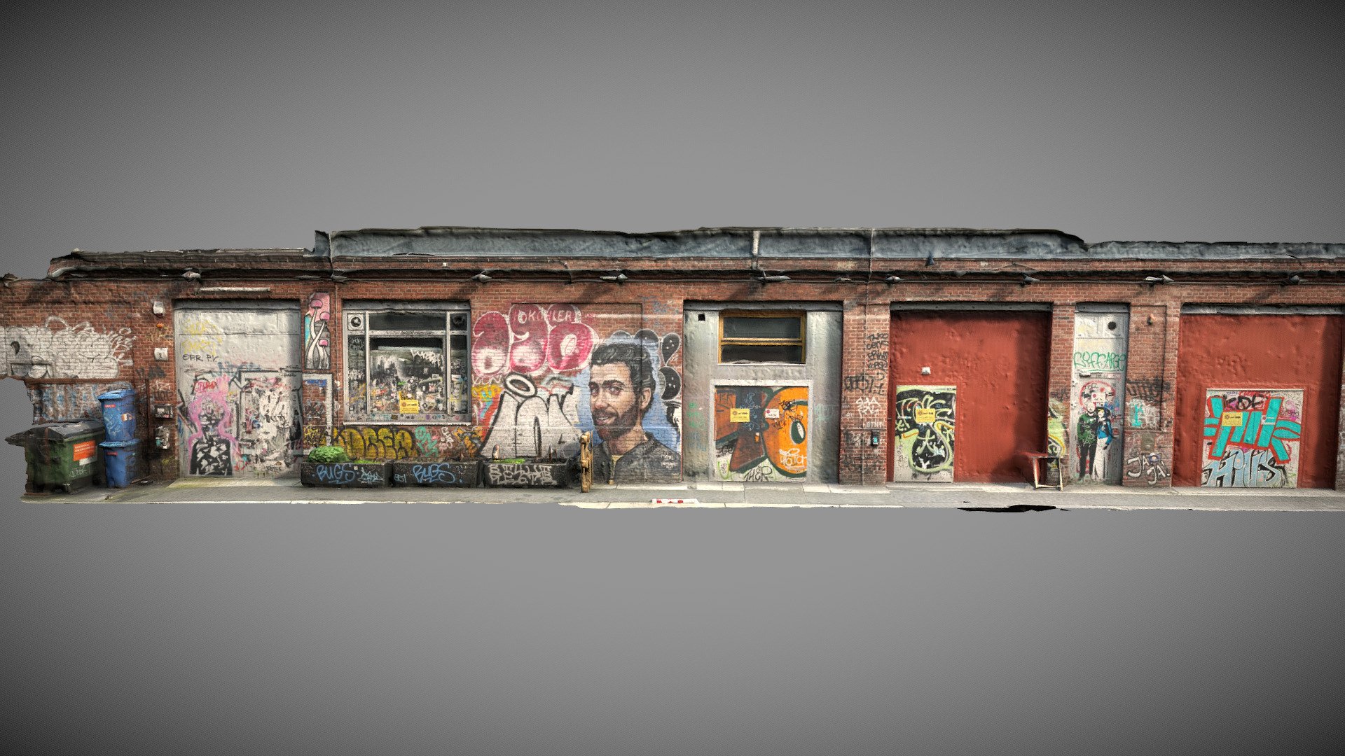 Painted Hangar Walls 3d model