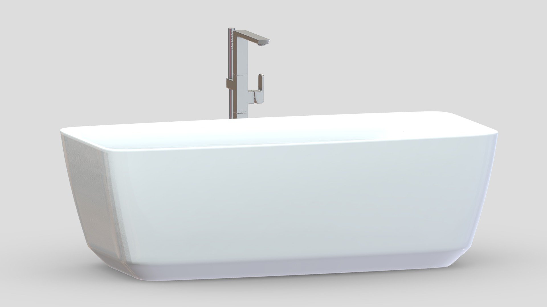 Flotation Freestanding Square Tub 3d model