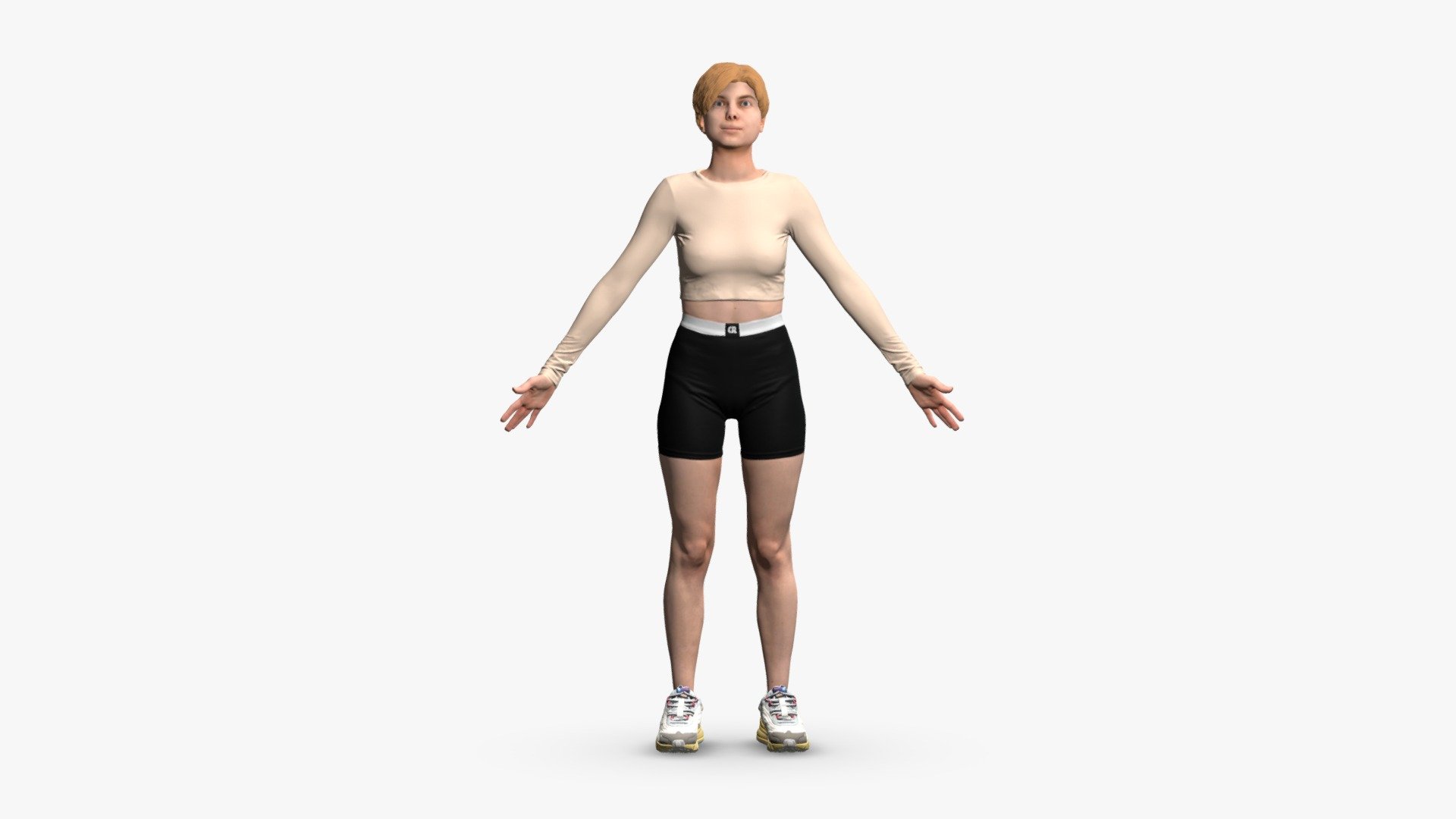 001511_Fitness girl in A pose 3d model