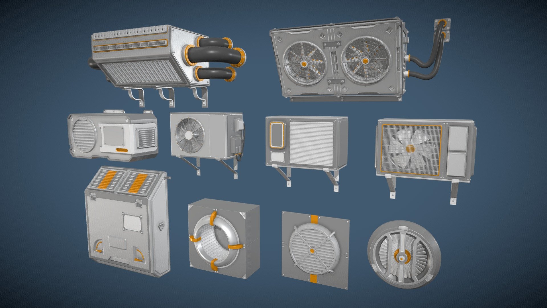 Air Conditioner Collection 1 3d model