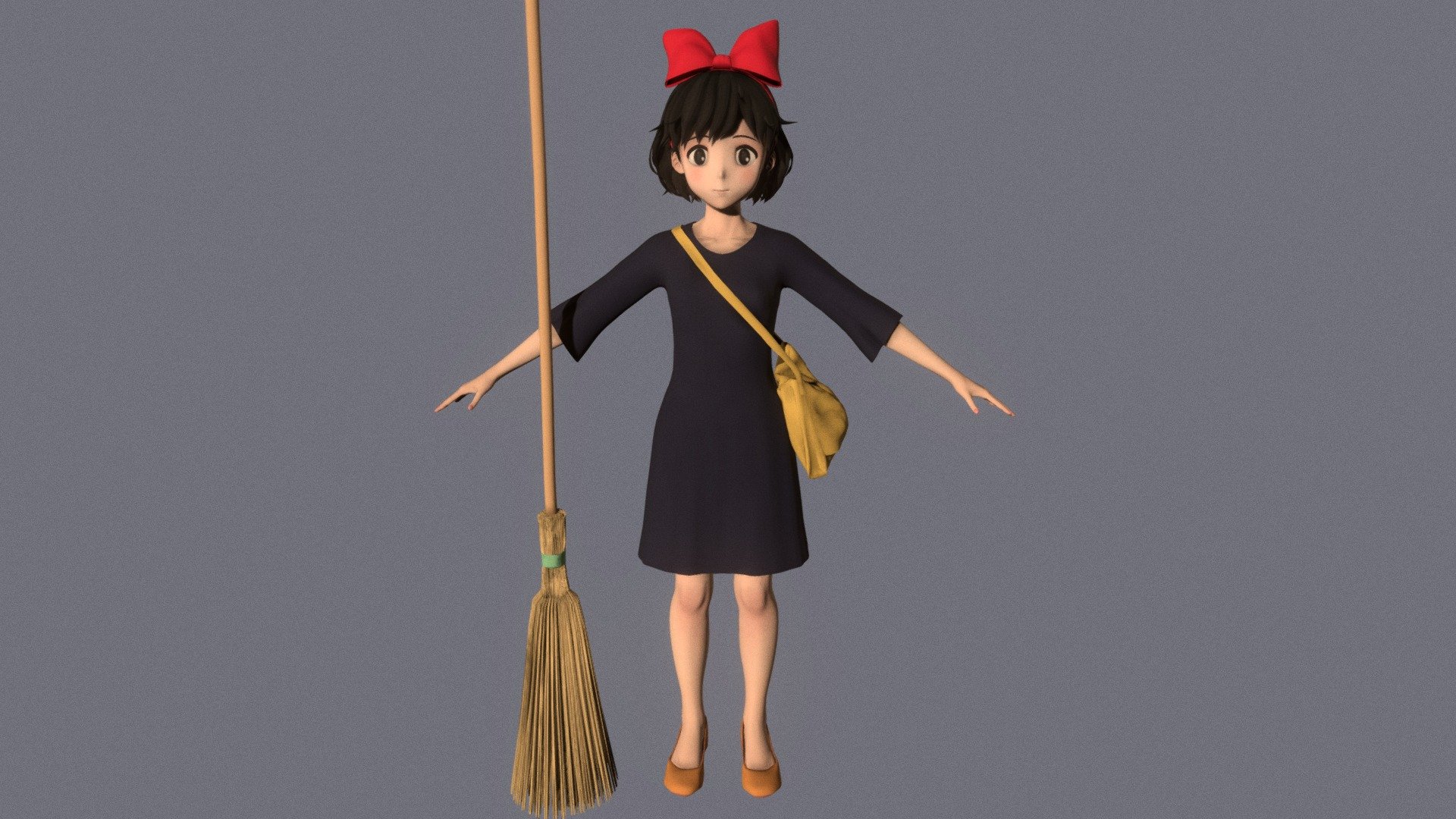 T pose rigged model of Kiki 3d model