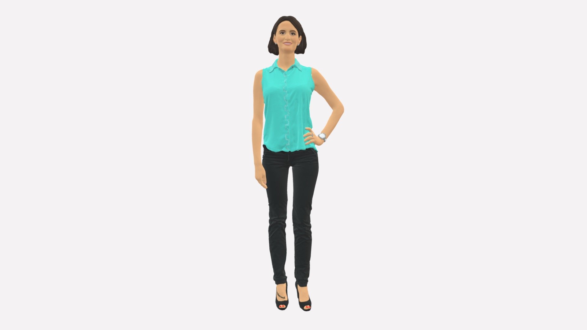 Girl In Blue Blouse 0103 3d model