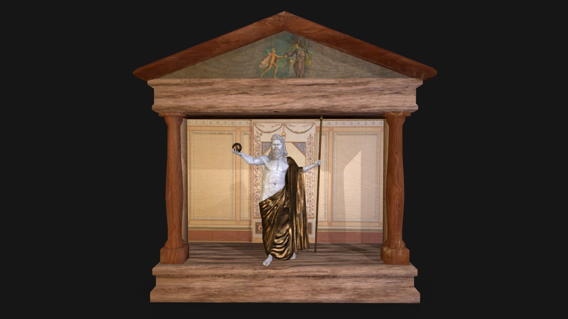 Wooden altar 3d model