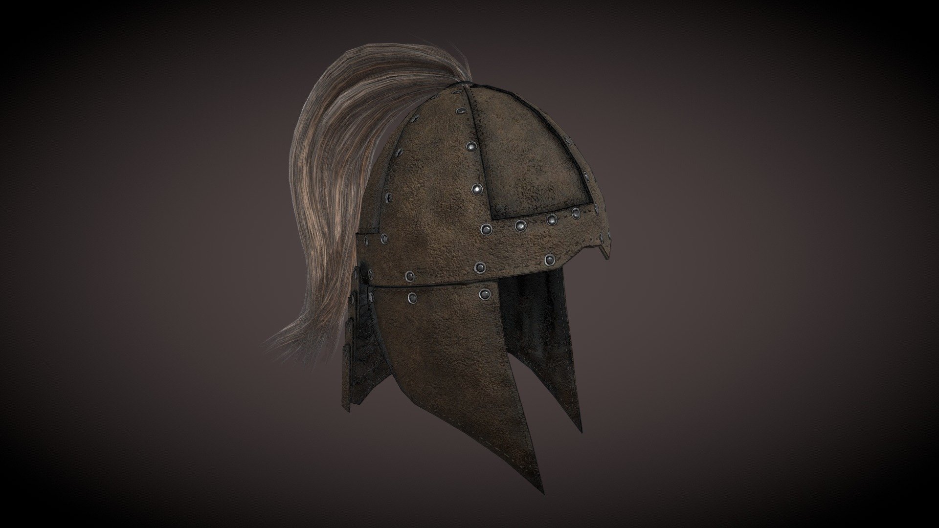 Medieval Leather Helmet 3d model