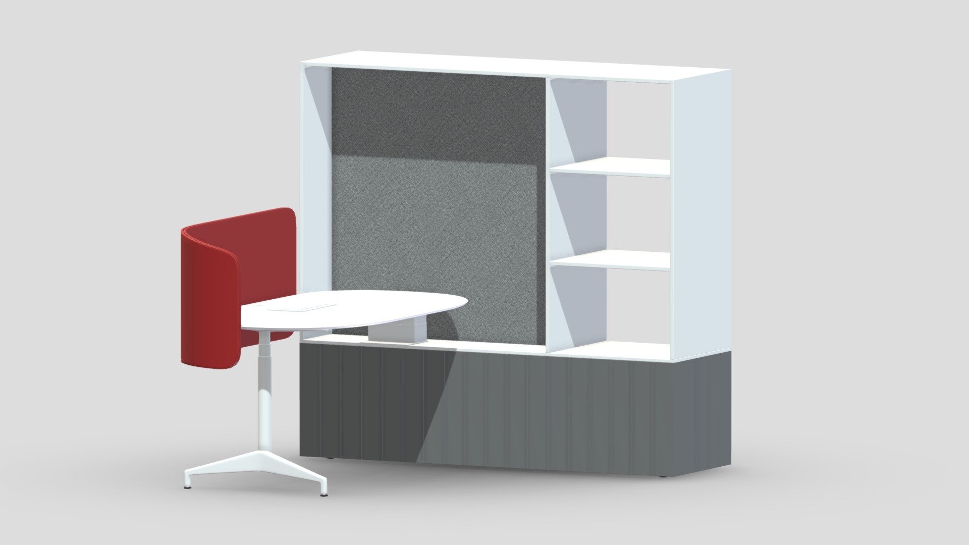 Herman Miller Locale Desk and Cabinet 3d model