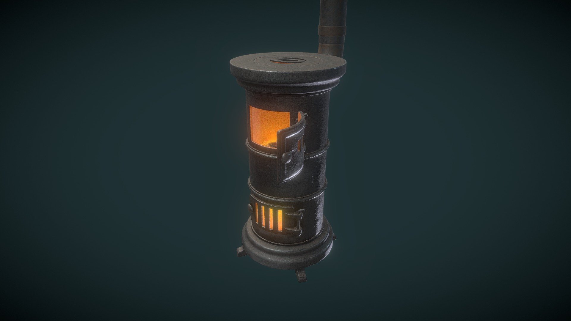 Potbelly stove. 3d model