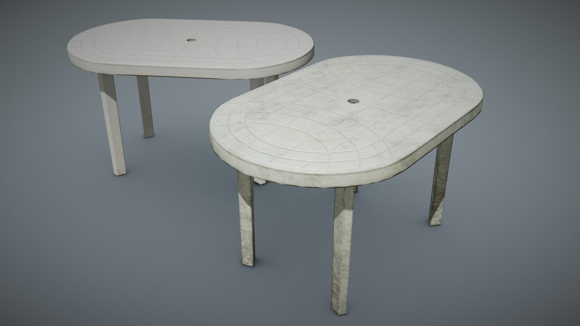 Garden Plastic Table White 3d model