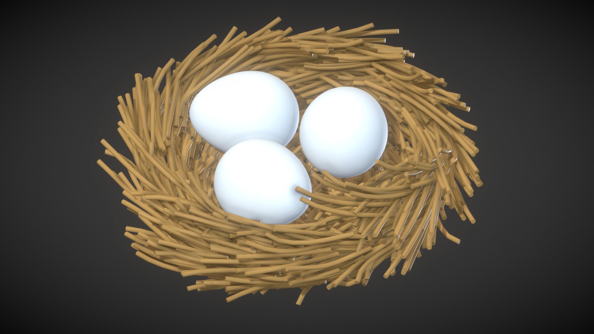 Nest With Eggs🥚 3d model