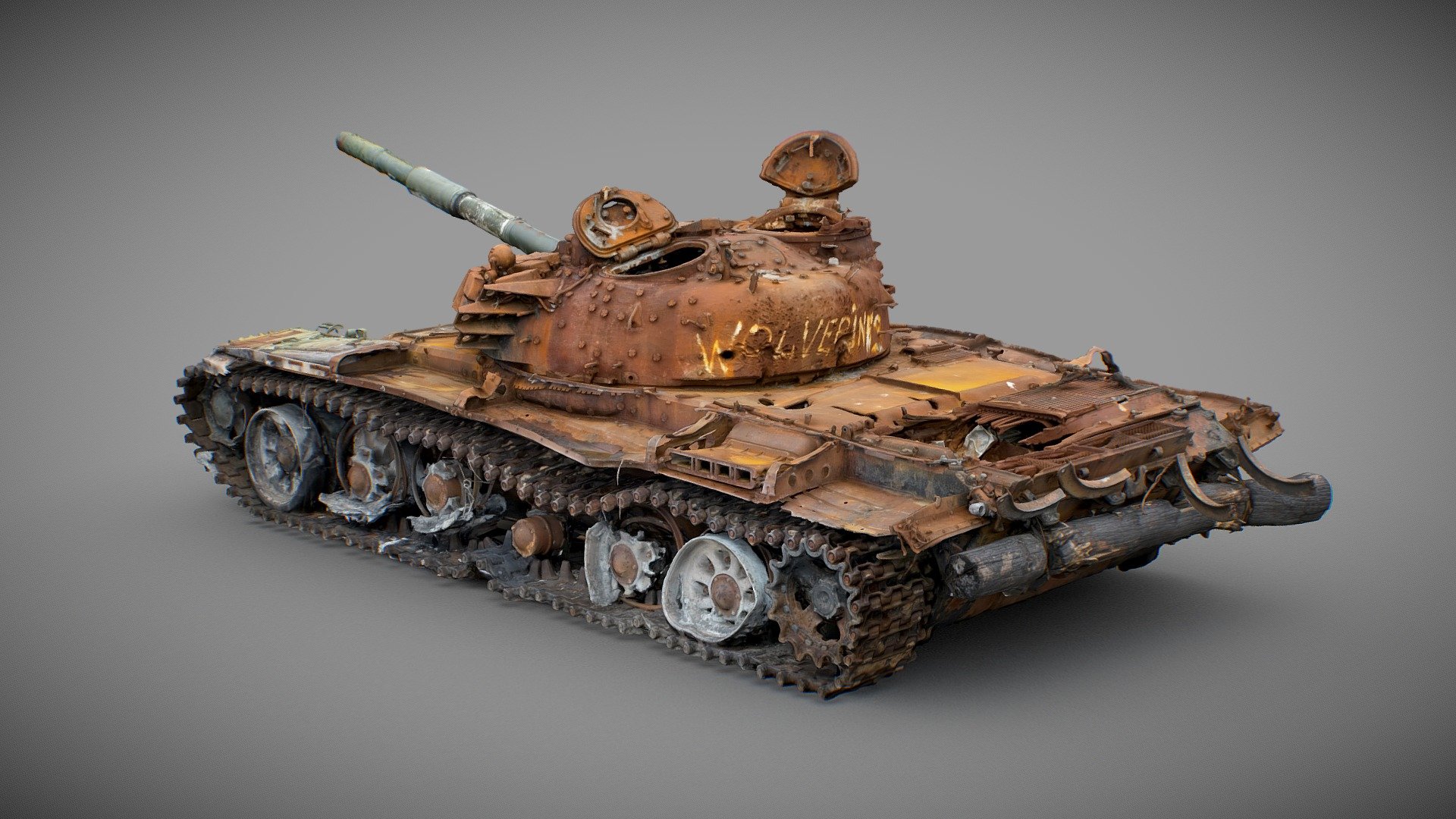 Destroyed russian tank “T-72B” 3d model