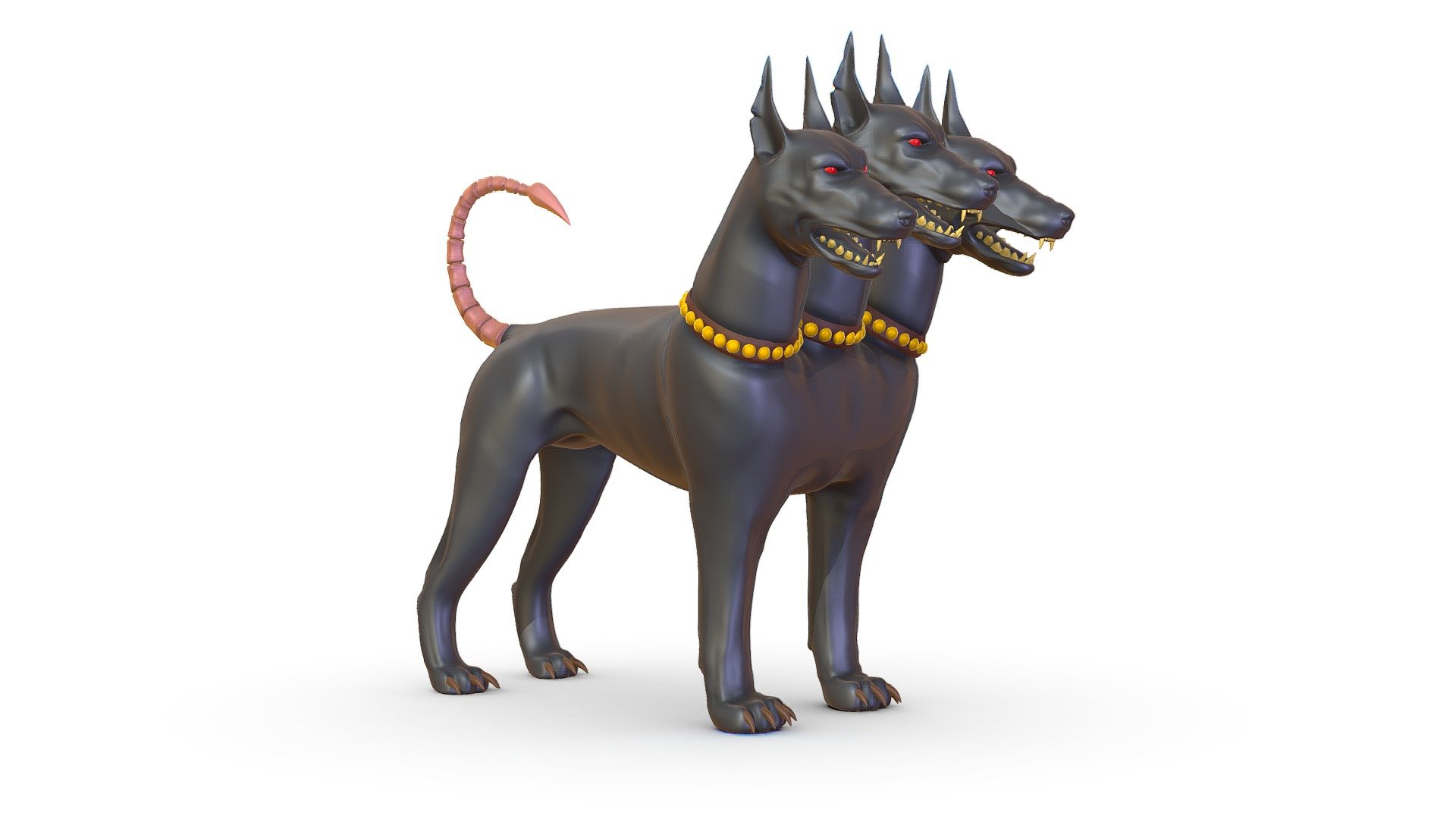 High Poly Monster Three Headed Cerberus Dog 3d model