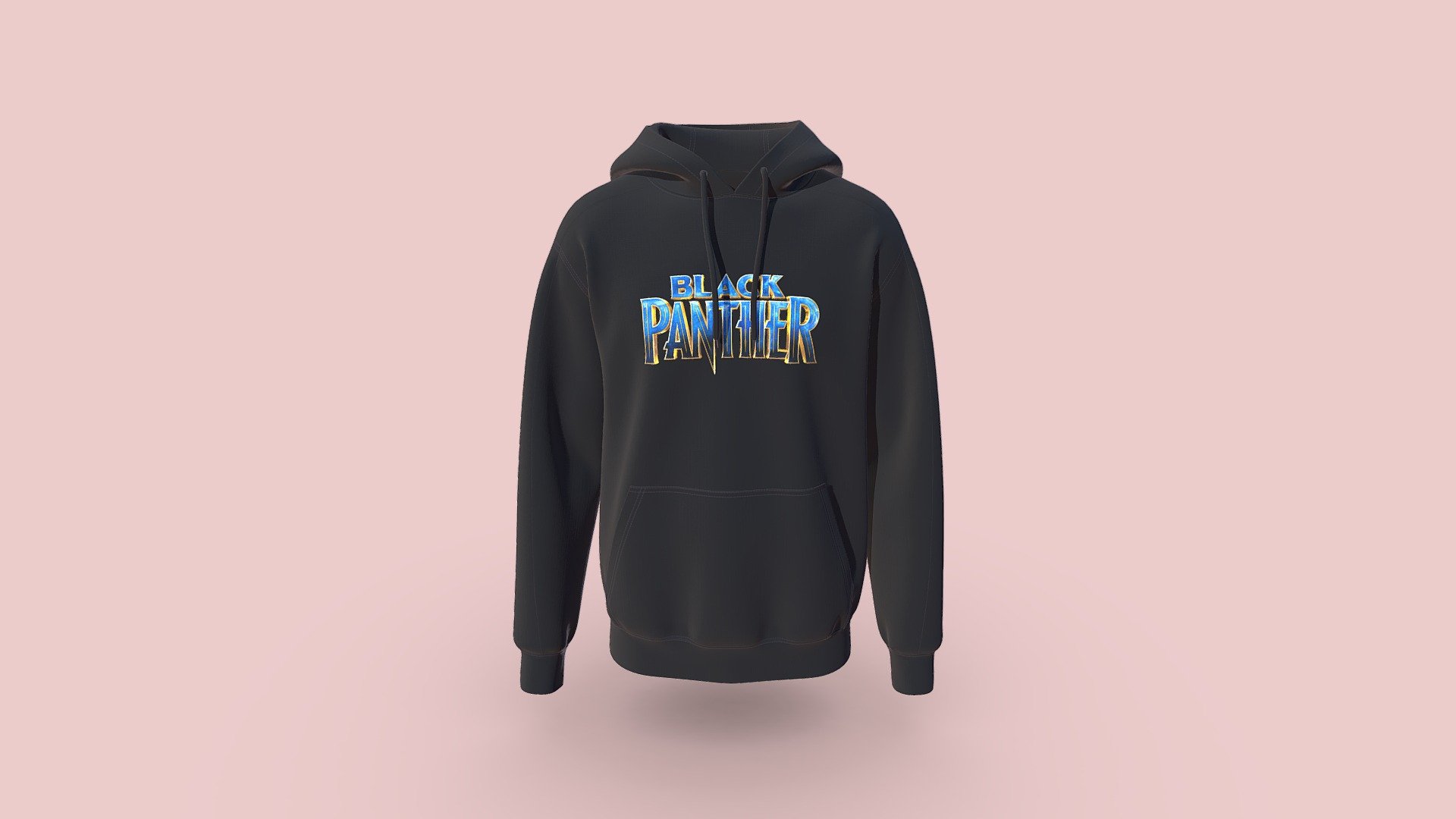 Black Panther Print Hoodie 3d model