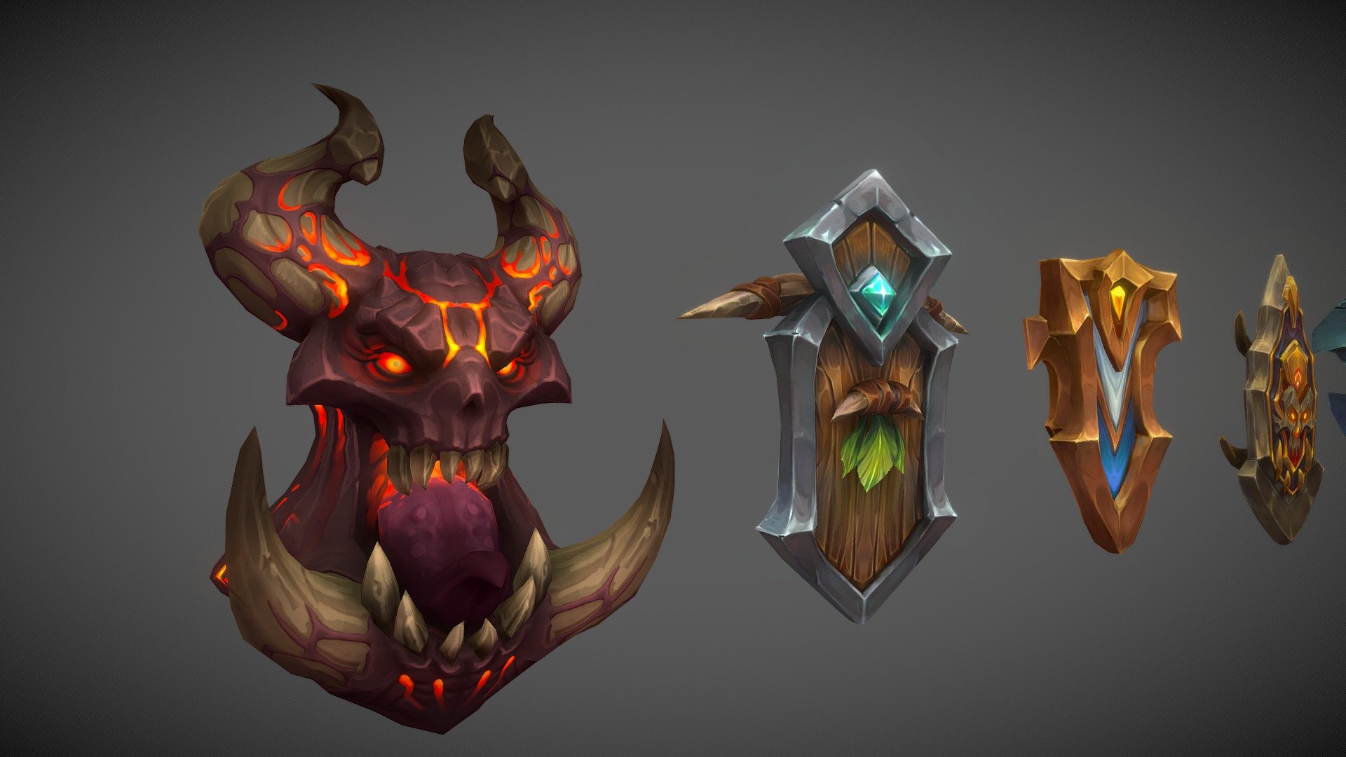 Stylized Fantasy Shields 3d model