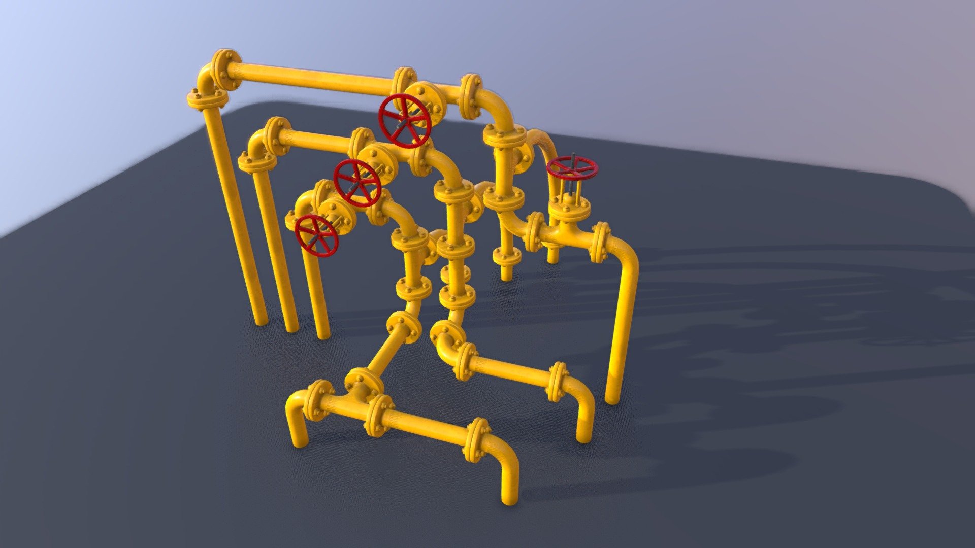 PBR Industrial Pipes Small 3d model