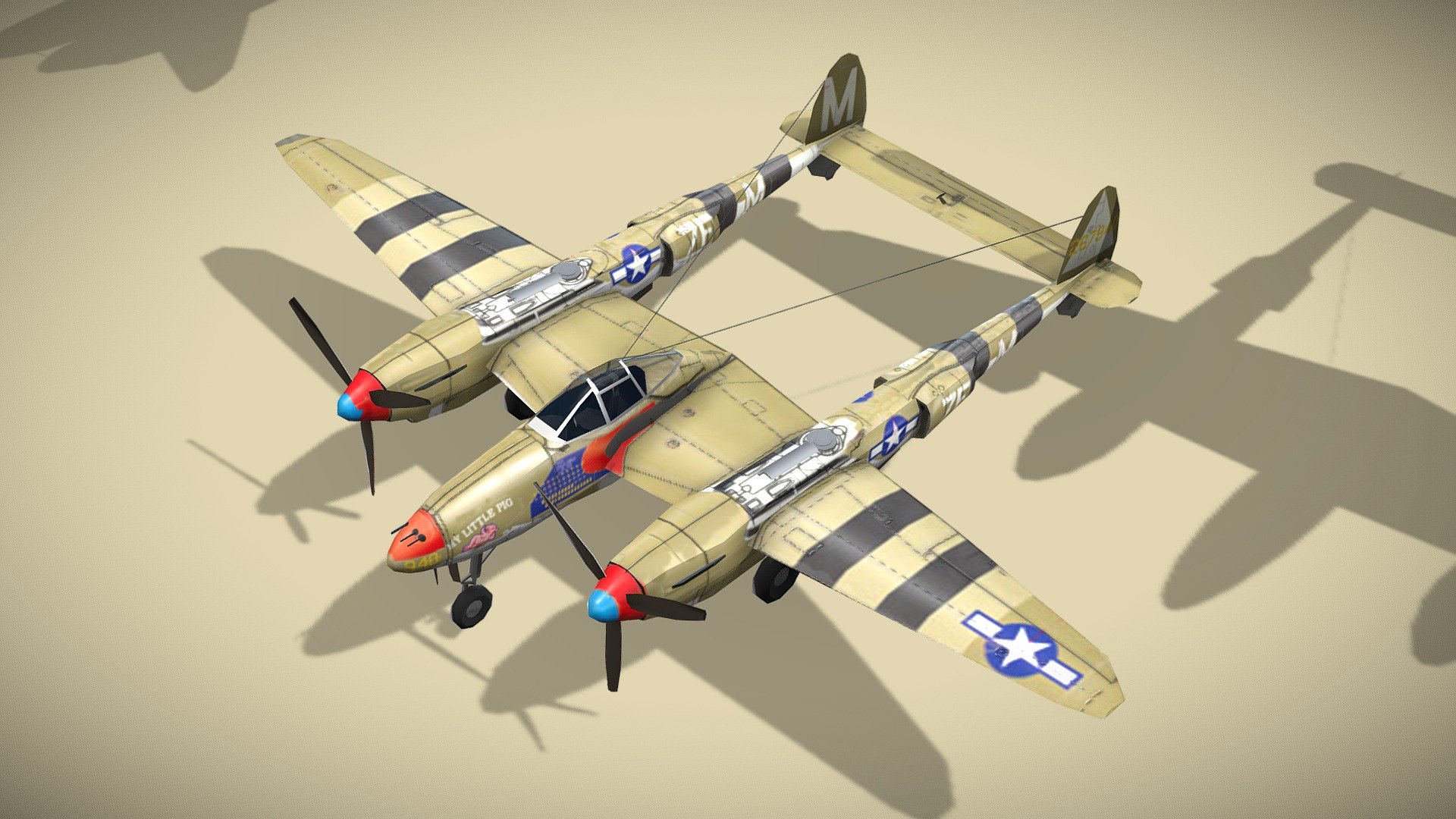 Lockheed P-38 Lightning 3d model