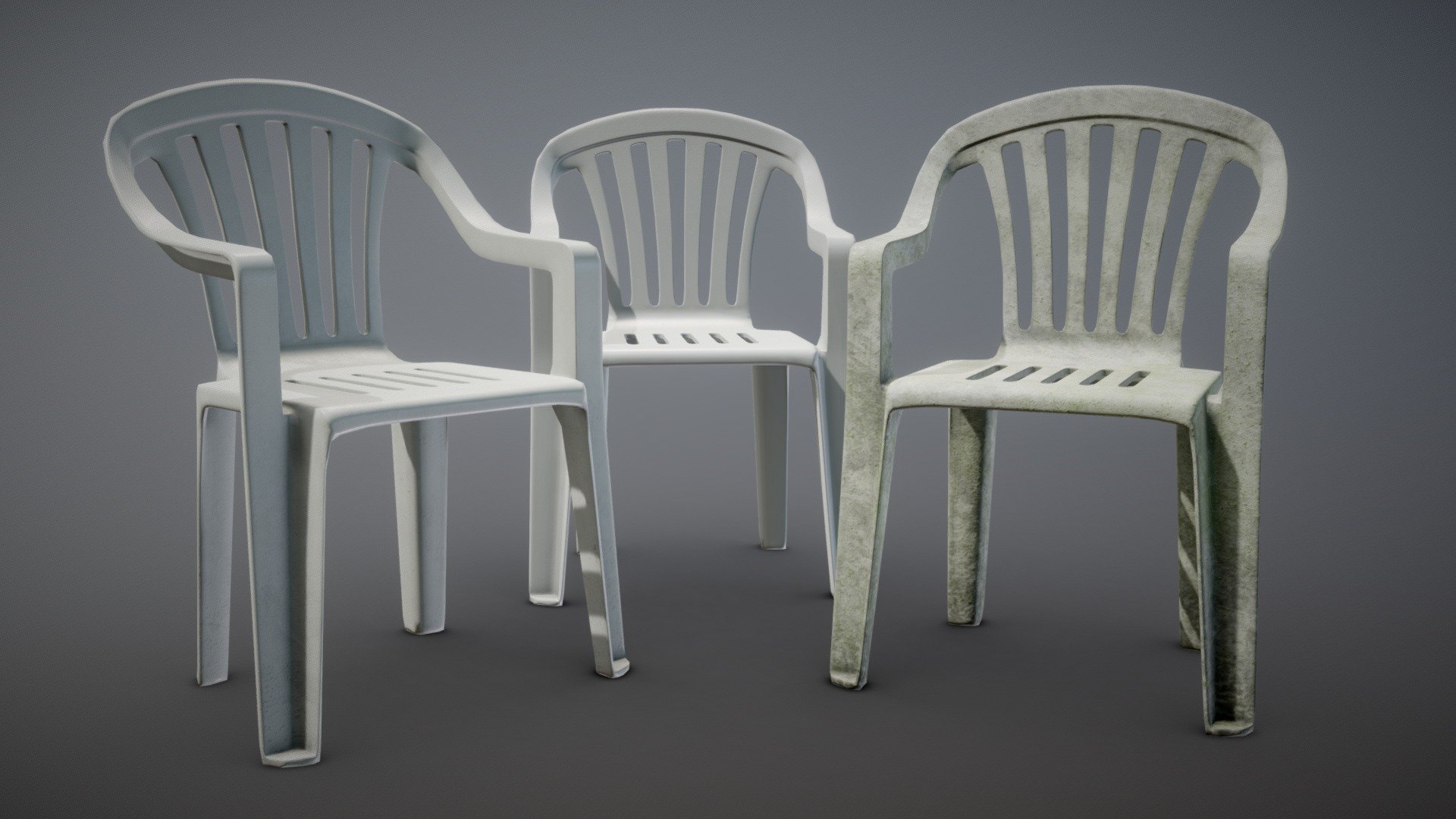 Garden Plastic Chair White 3d model