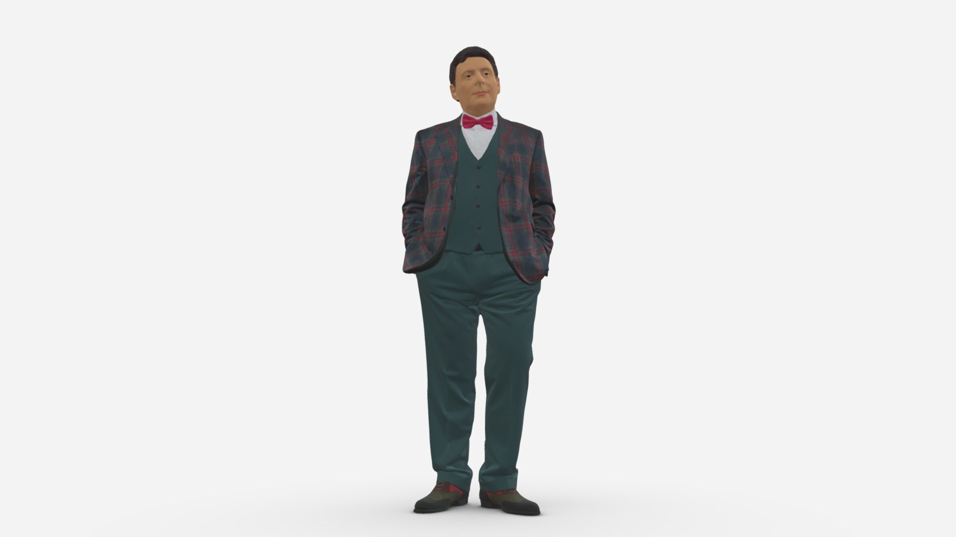 Man In Checkered Jacket 0051 3d model