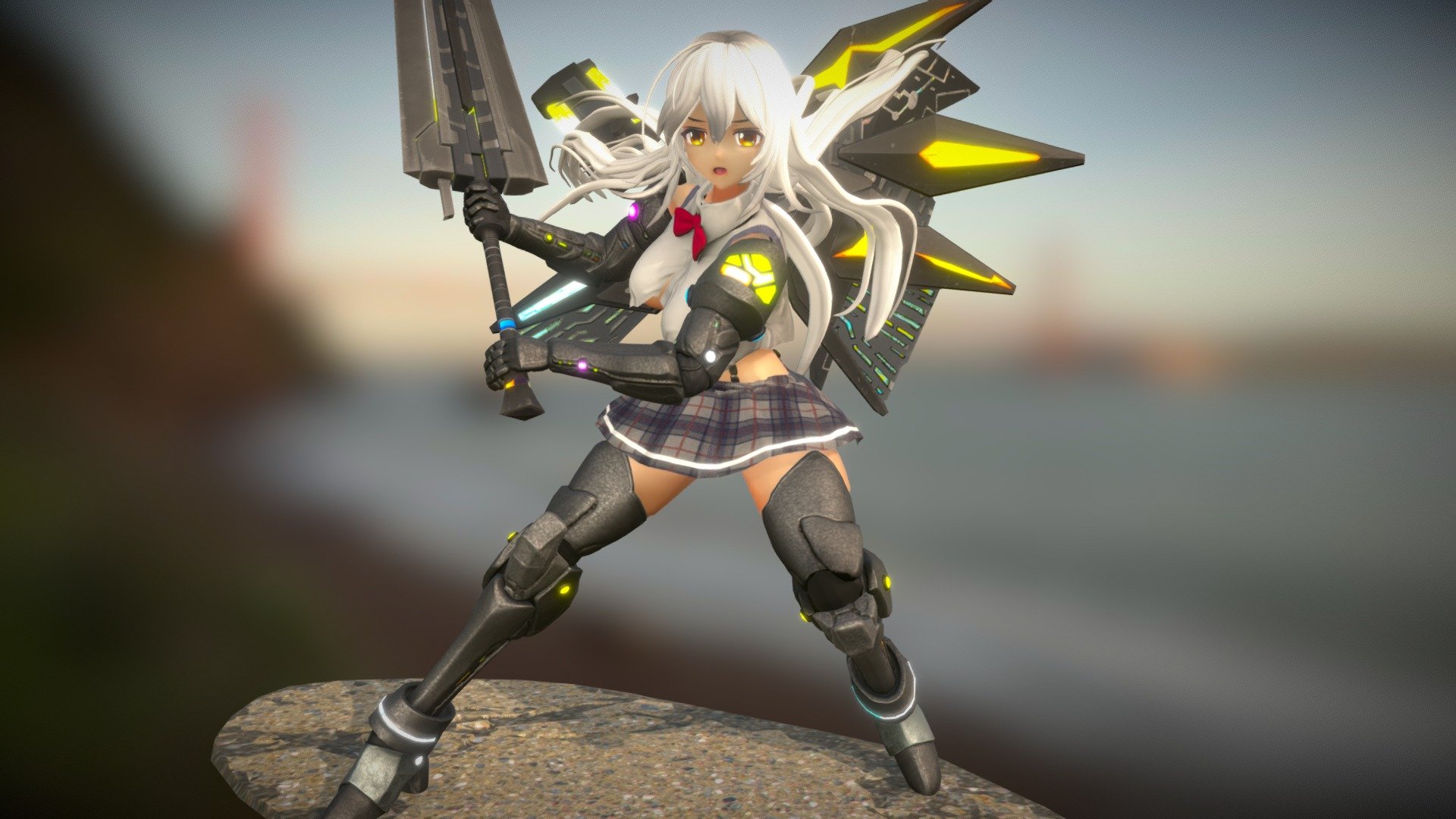 Battle Mecha Girl 01 3d model