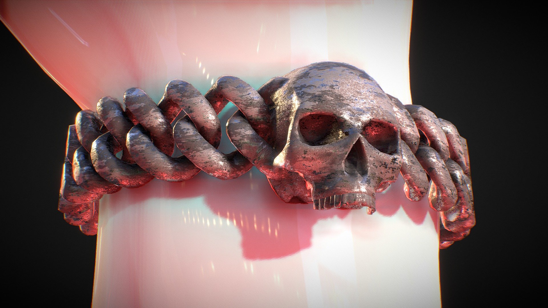 Skull Bracelet 3d model