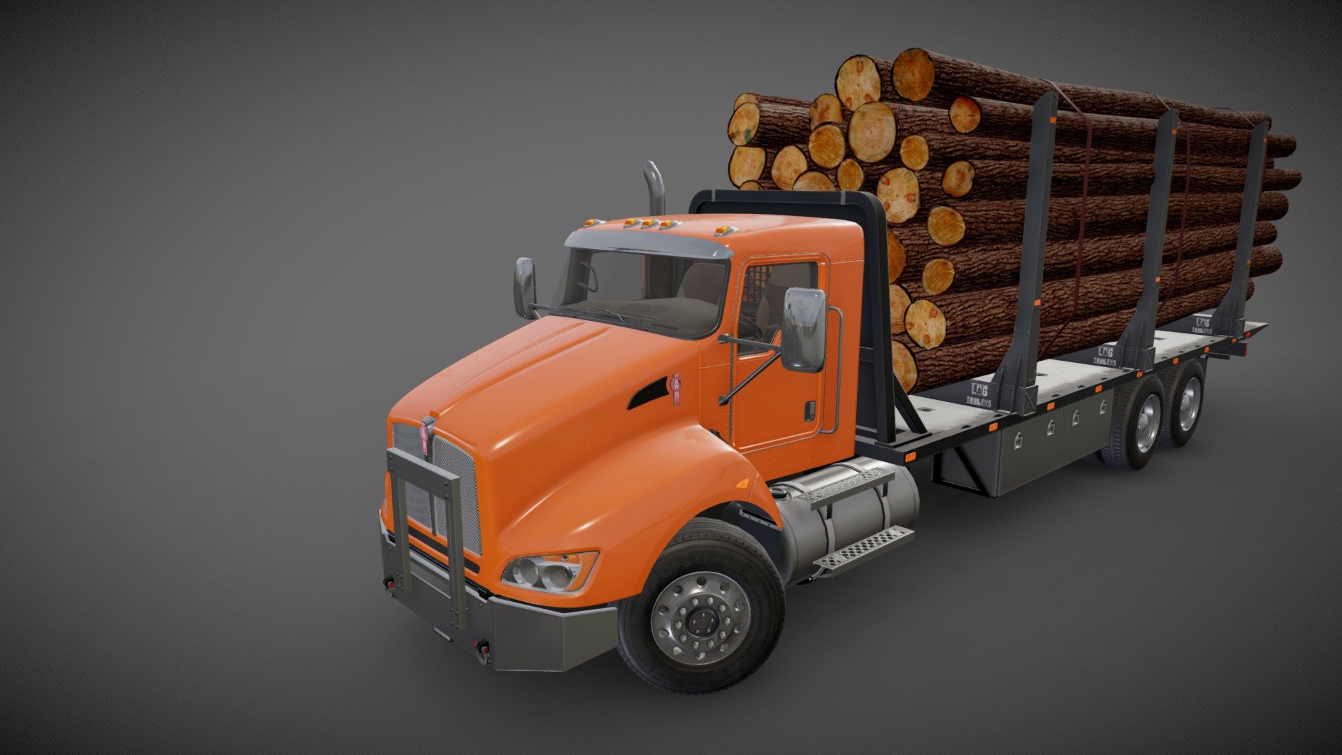 Kenworth T440 logtruck 3d model