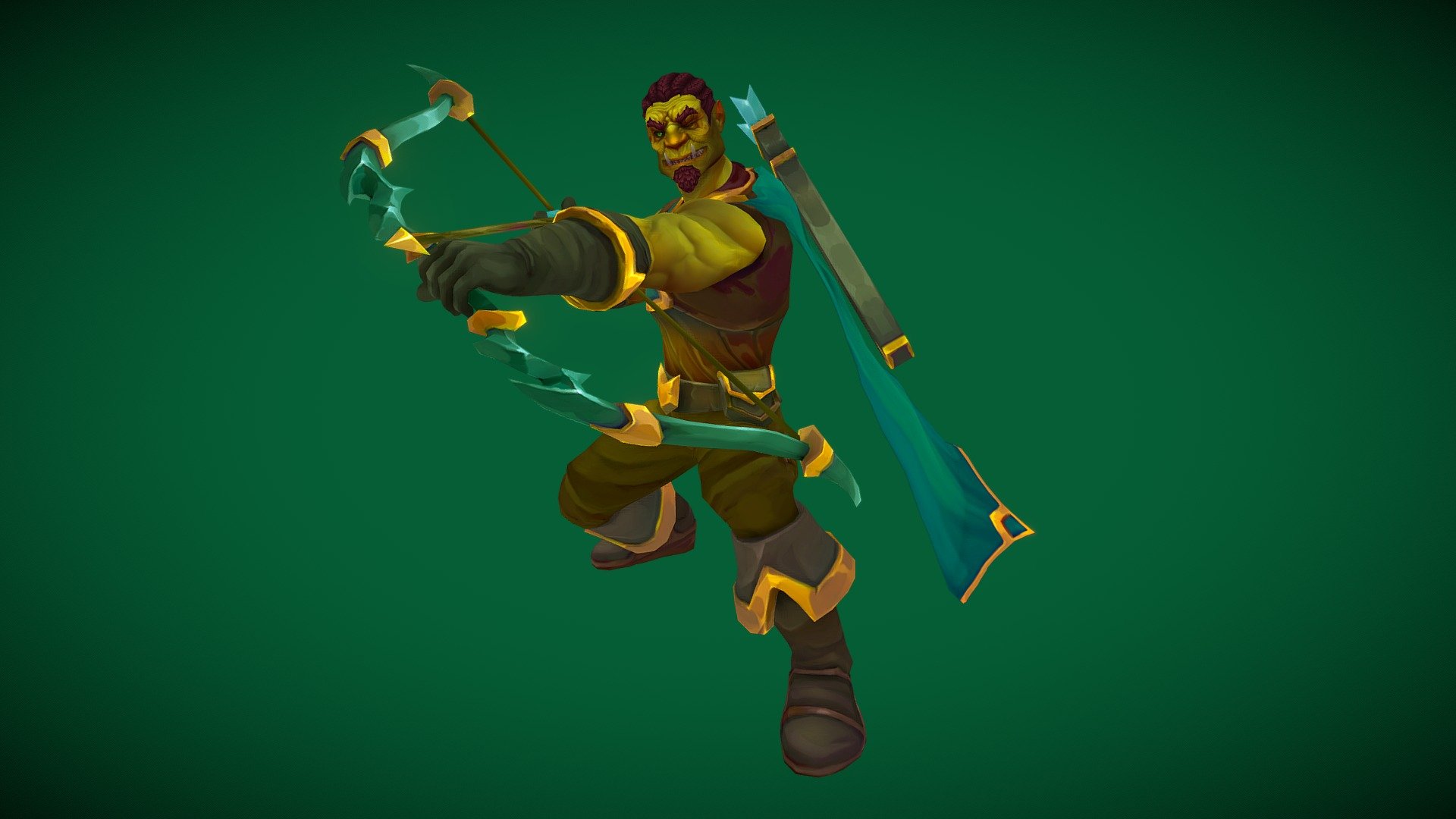 Stylized Orc Male Archer(Outfit) 3d model