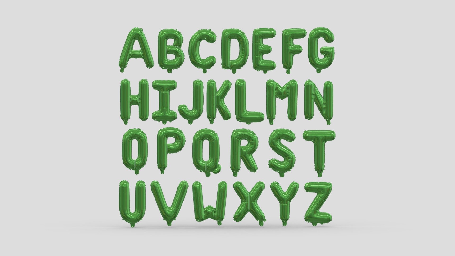 Balloon Alphabet Green 3d model